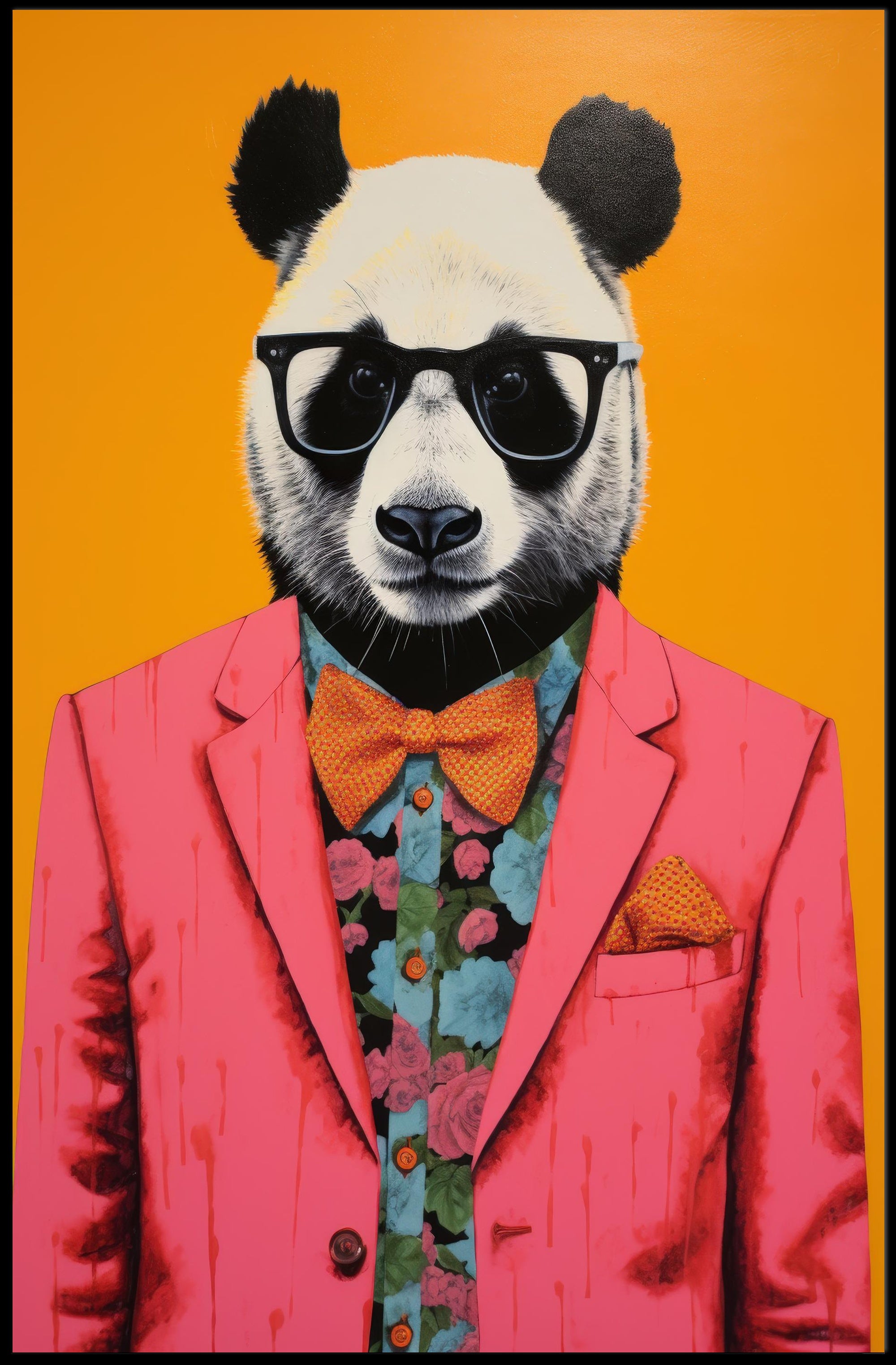 Playful and Sophisticated Panda Animal Poster PosterGoat