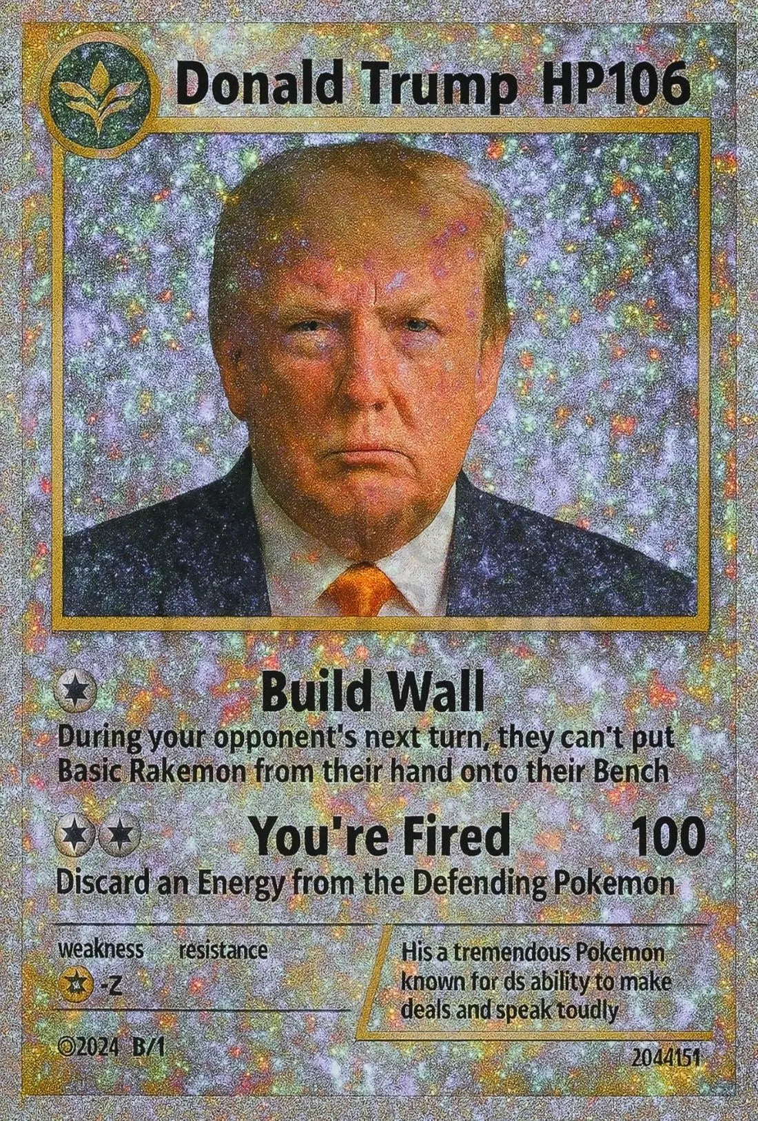 Political Satire Trading Card Trump Political Poster PosterGoat