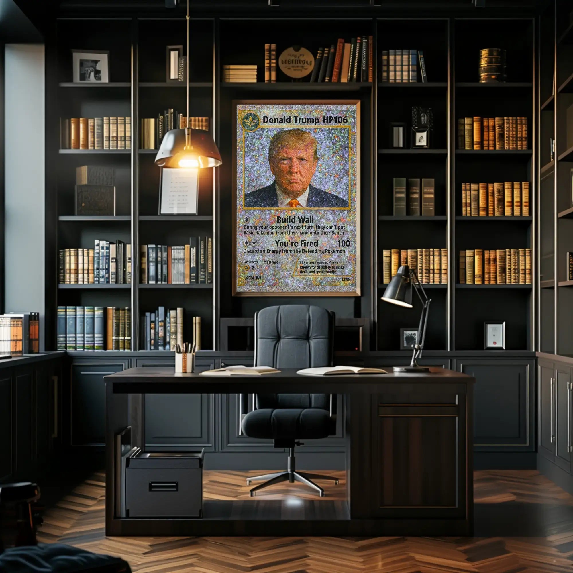 Political Satire Trading Card Trump Political Poster PosterGoat
