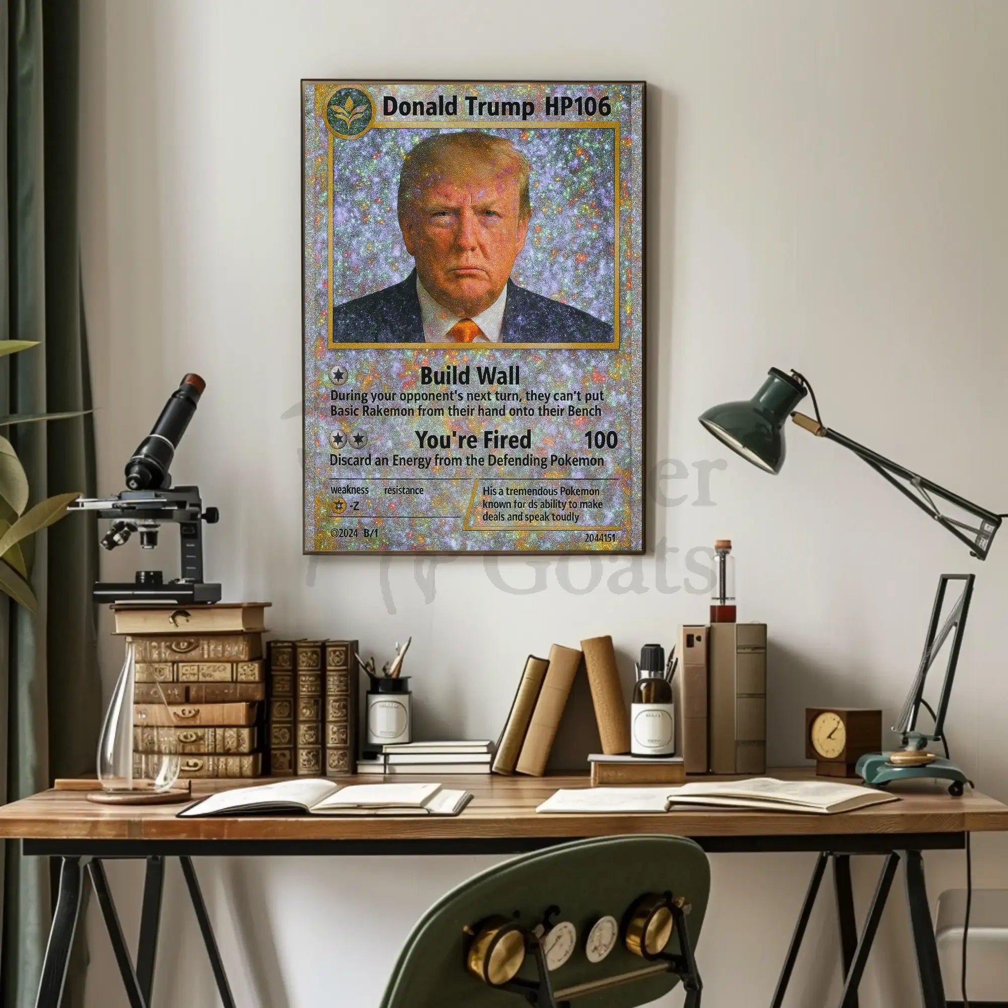Political Satire Trading Card Trump Political Poster PosterGoat