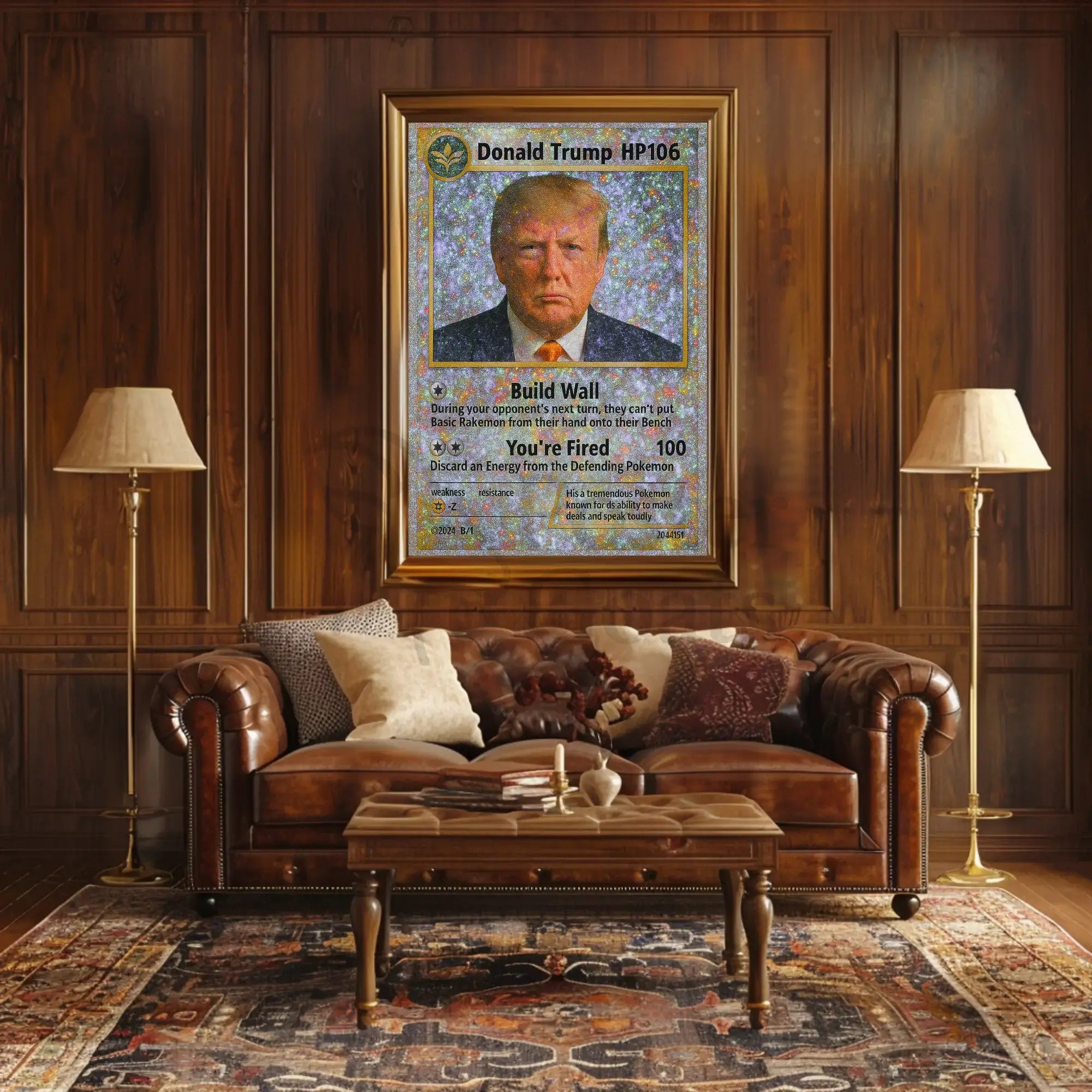 Political Satire Trading Card Trump Political Poster PosterGoat
