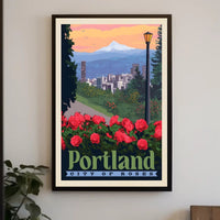 Portland City of Roses Vintage Travel Poster PosterGoat