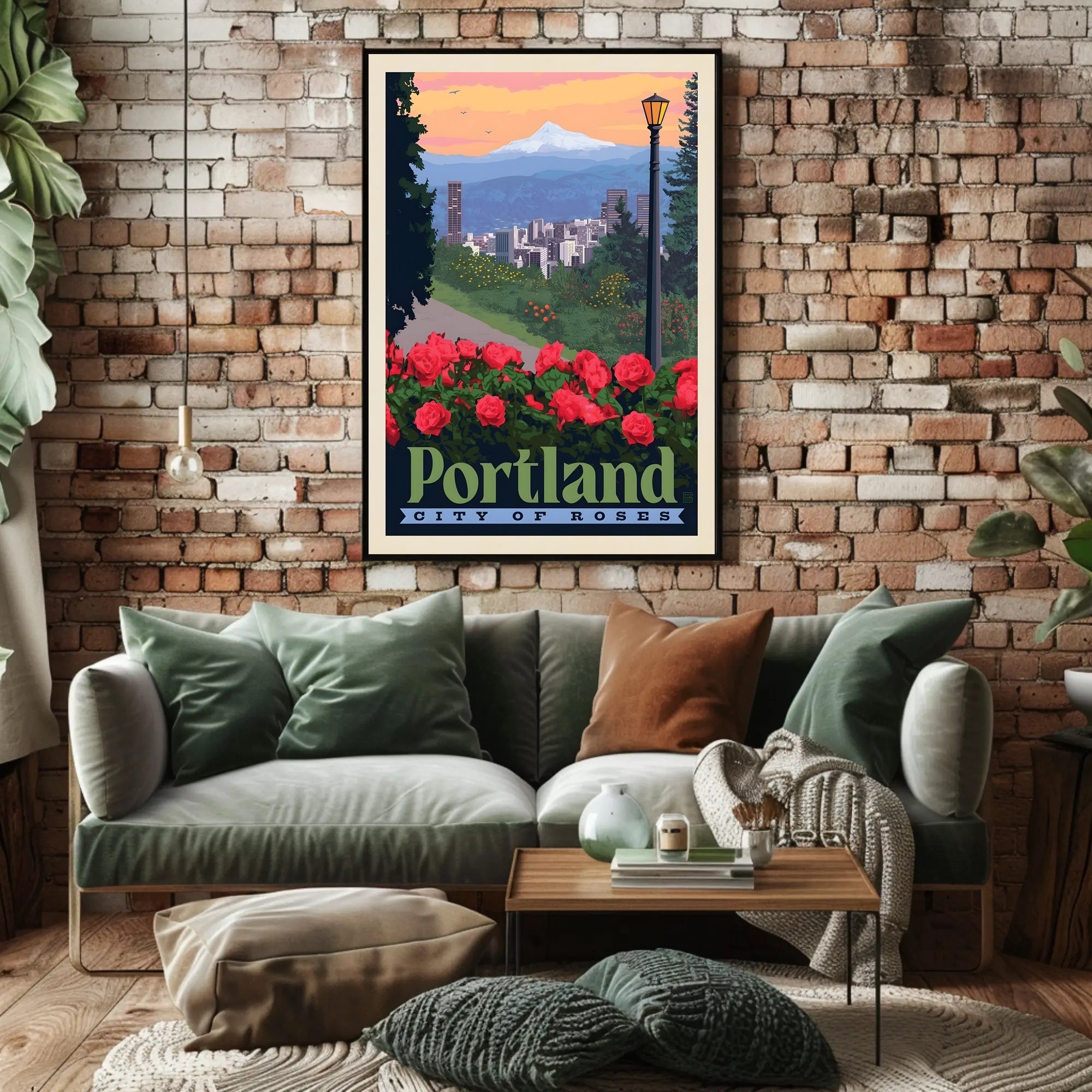 Portland City of Roses Vintage Travel Poster PosterGoat