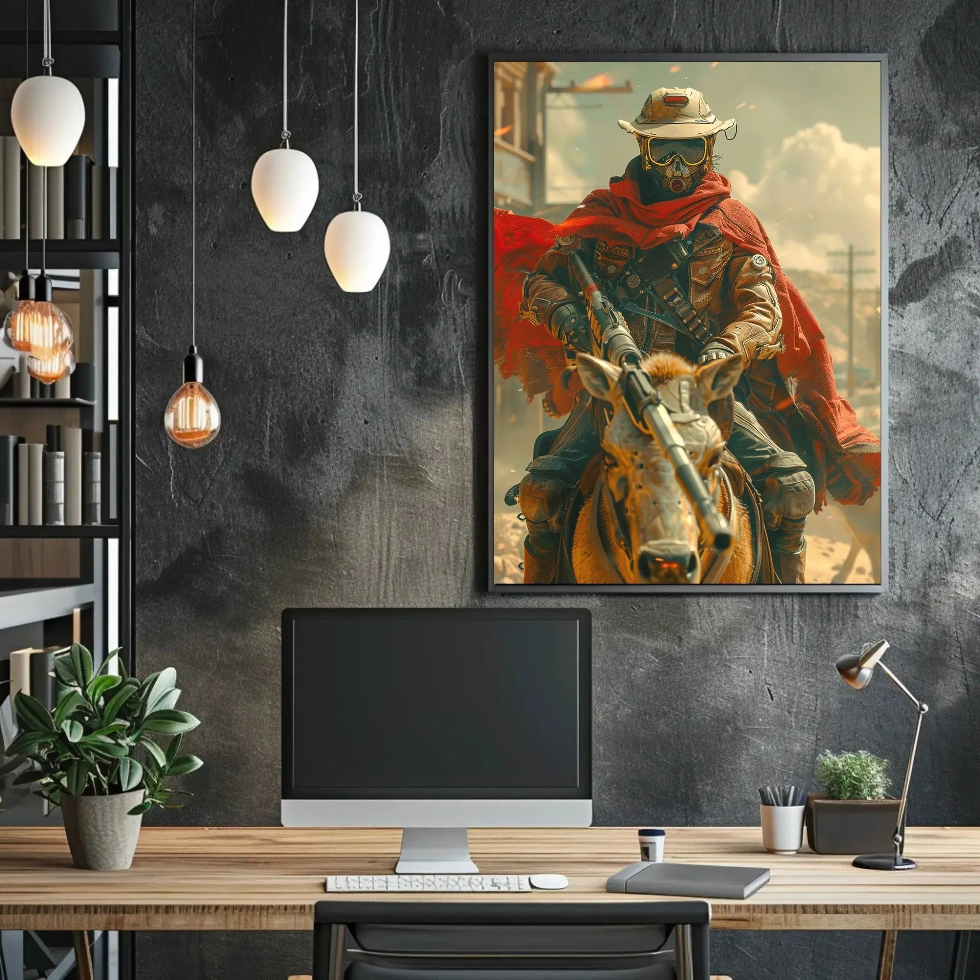 Post-Apocalyptic Survival Scene Futuristic Sci-Fi Poster PosterGoat