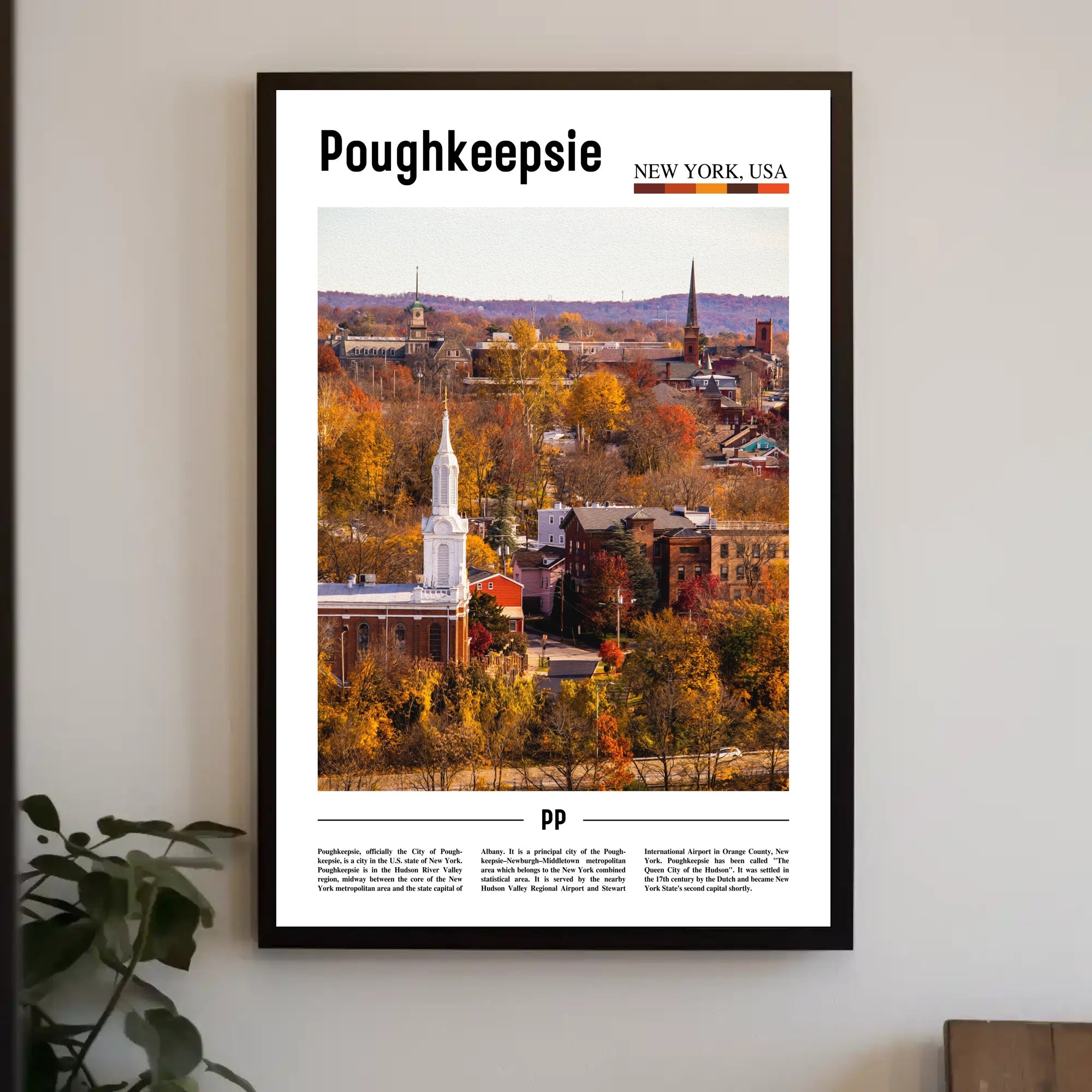 Poughkeepsie Autumn Foliage Scenic Travel Poster PosterGoat