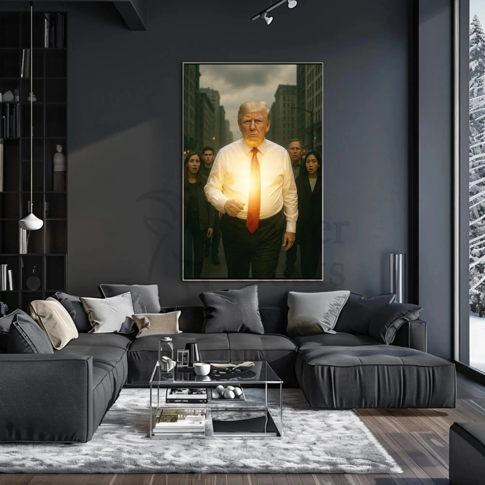 Powerful Urban Scene Businessman Realistic Political or Propaganda Poster PosterGoat