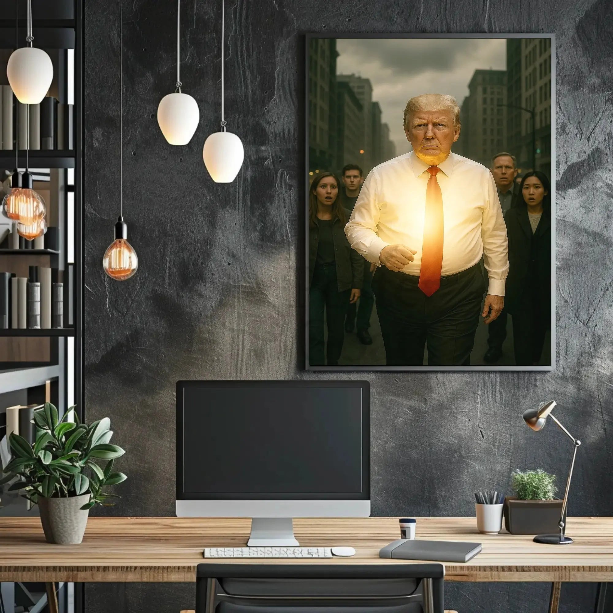 Powerful Urban Scene Businessman Realistic Political or Propaganda Poster PosterGoat