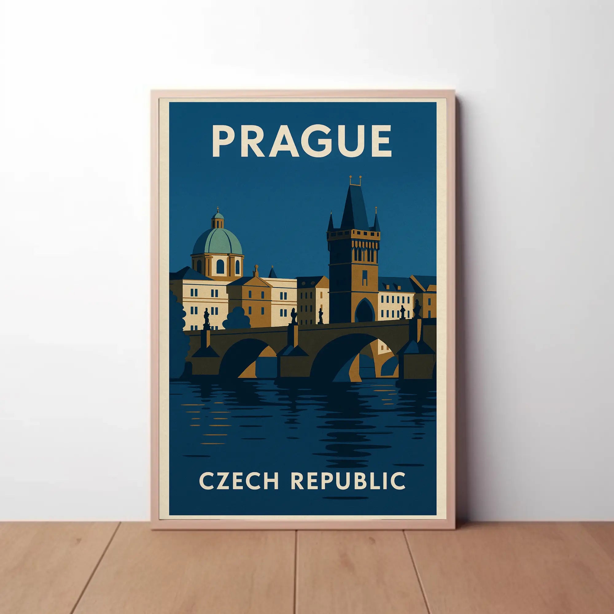 Prague Architectural Elegance Vintage Travel and Heritage Poster PosterGoat