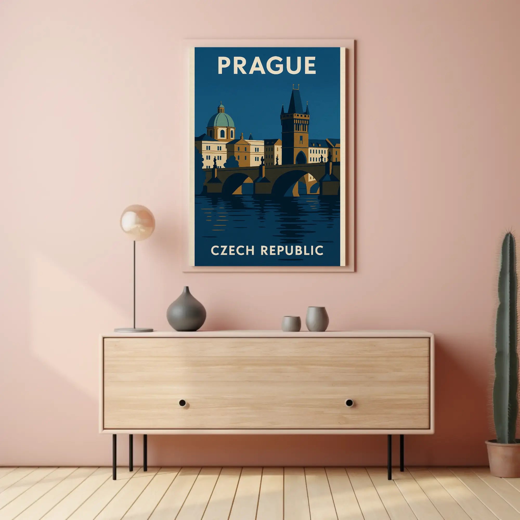 Prague Architectural Elegance Vintage Travel and Heritage Poster PosterGoat