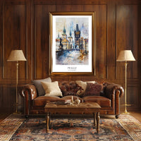 Prague Landmark Watercolor Travel Poster PosterGoat