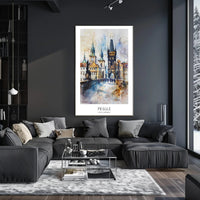 Prague Landmark Watercolor Travel Poster PosterGoat