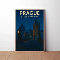 Prague Nightscape: Historic Beauty Travel Poster PosterGoat