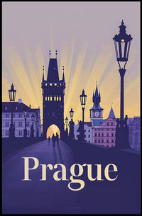 Prague Twilight Travel Poster PosterGoat