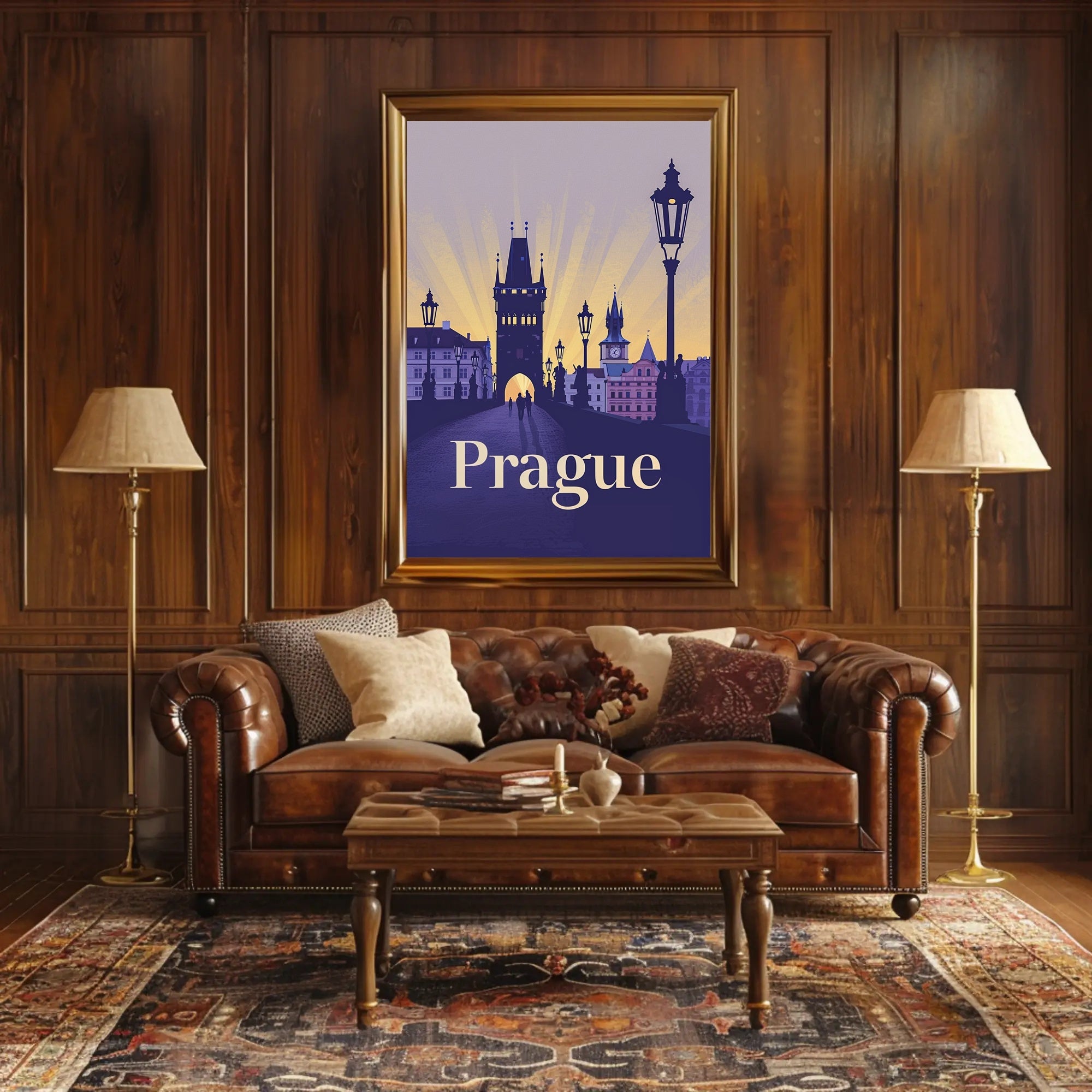 Prague Twilight Travel Poster PosterGoat