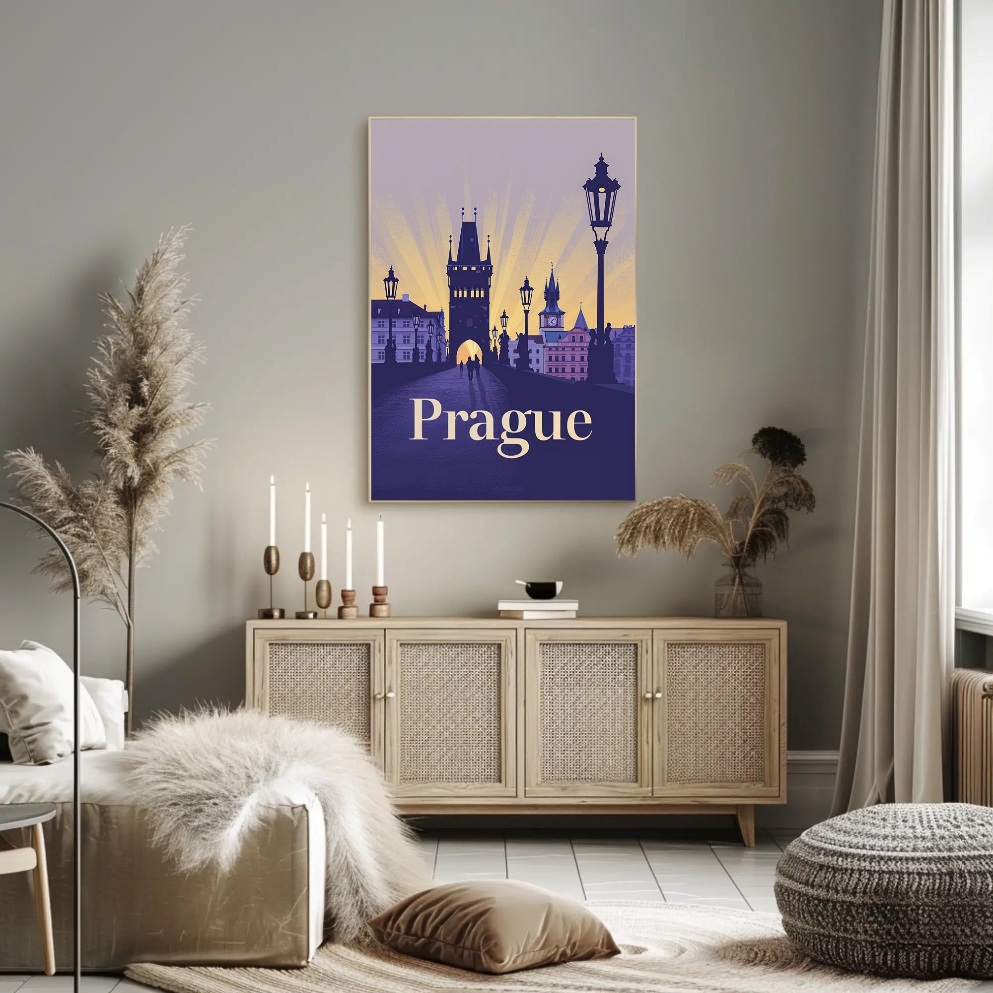 Prague Twilight Travel Poster PosterGoat