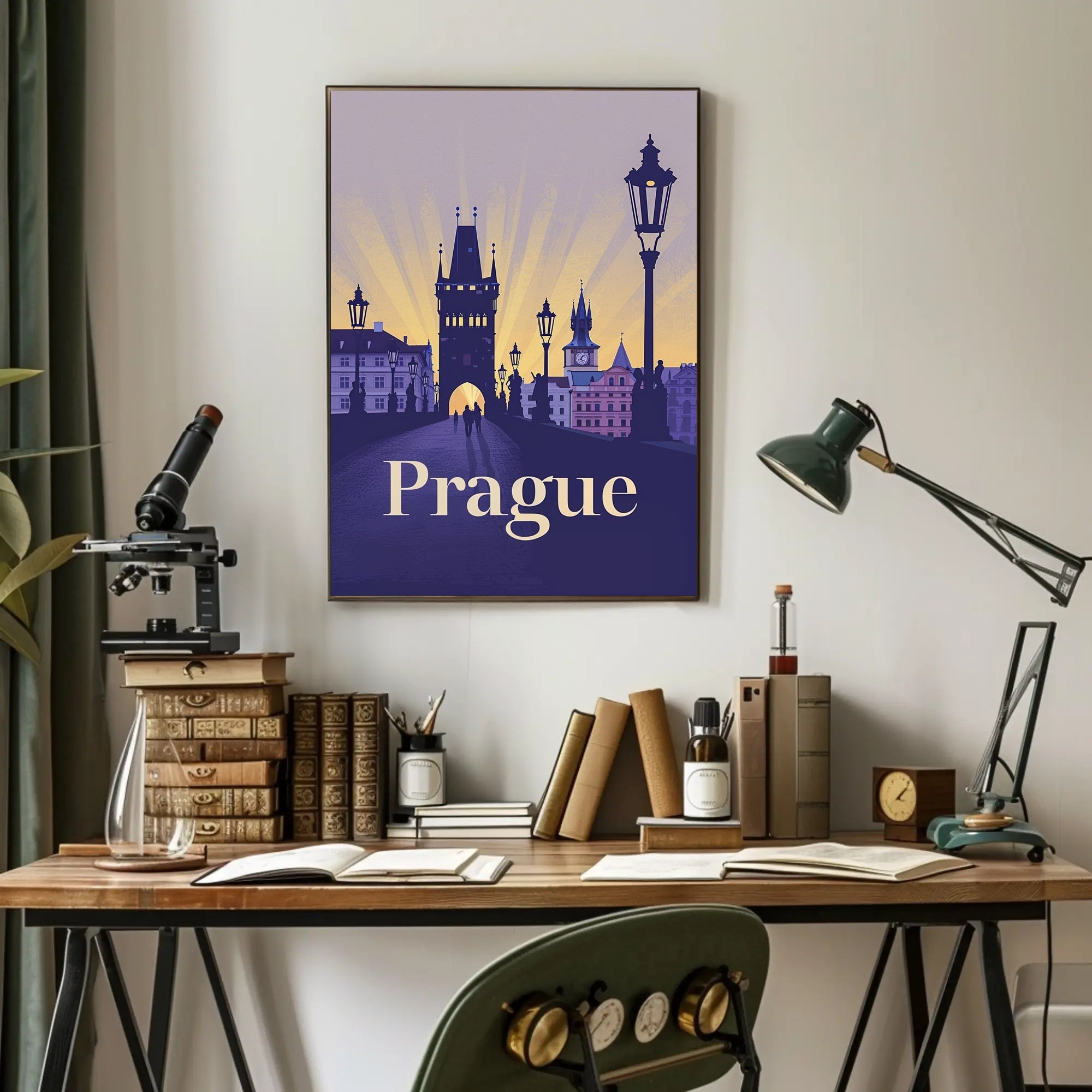 Prague Twilight Travel Poster PosterGoat