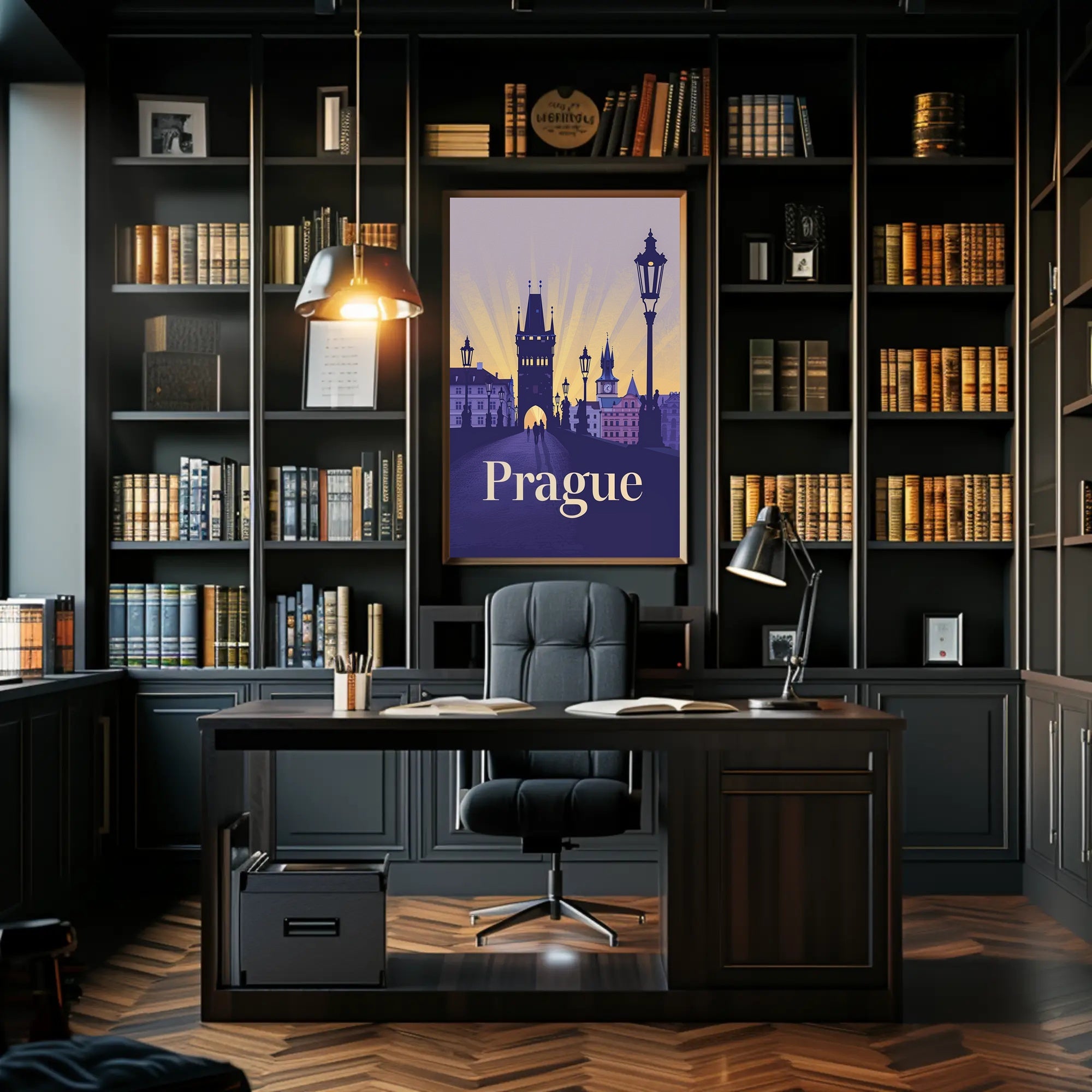 Prague Twilight Travel Poster PosterGoat