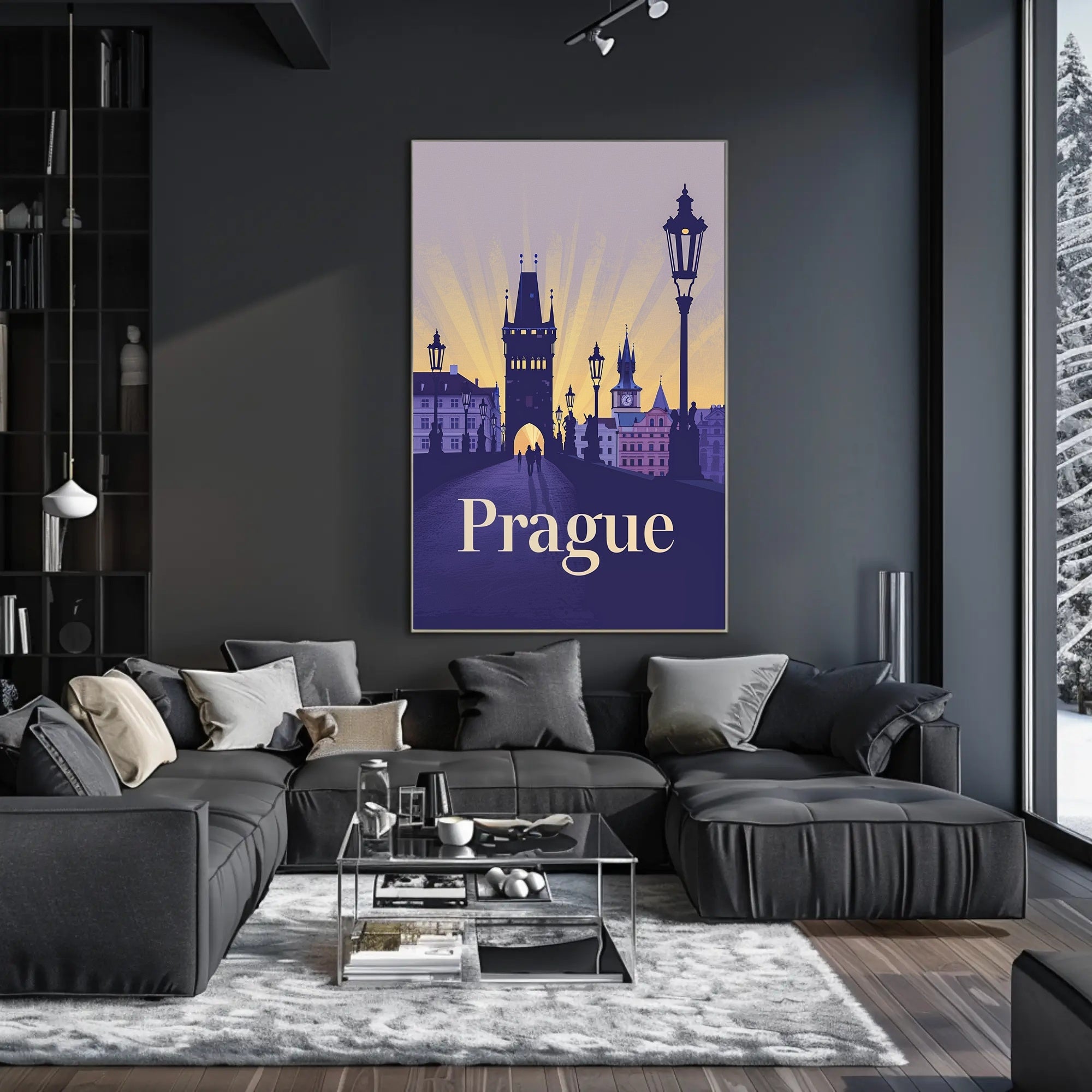 Prague Twilight Travel Poster PosterGoat