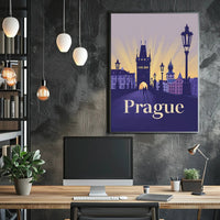 Prague Twilight Travel Poster PosterGoat