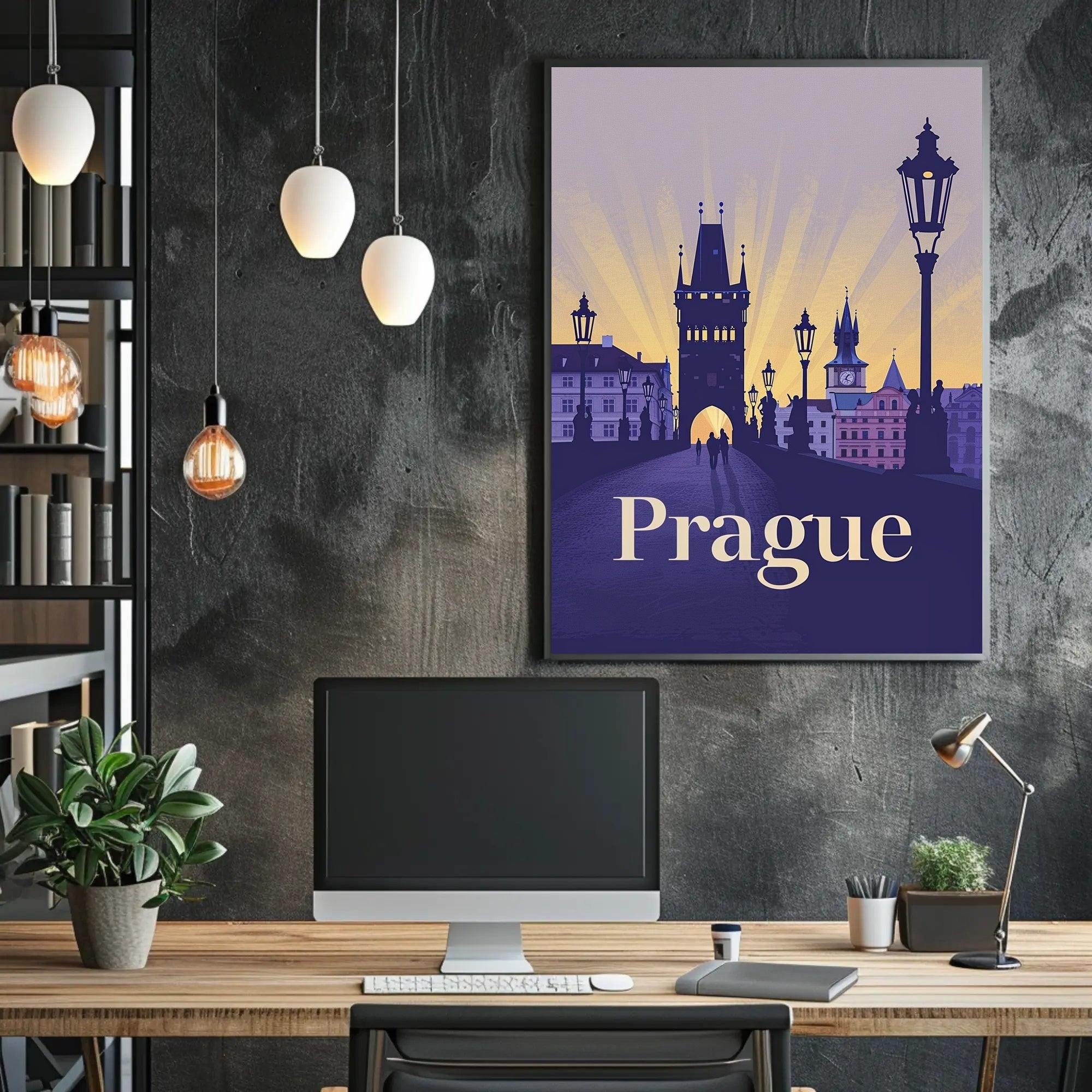 Prague Twilight Travel Poster PosterGoat