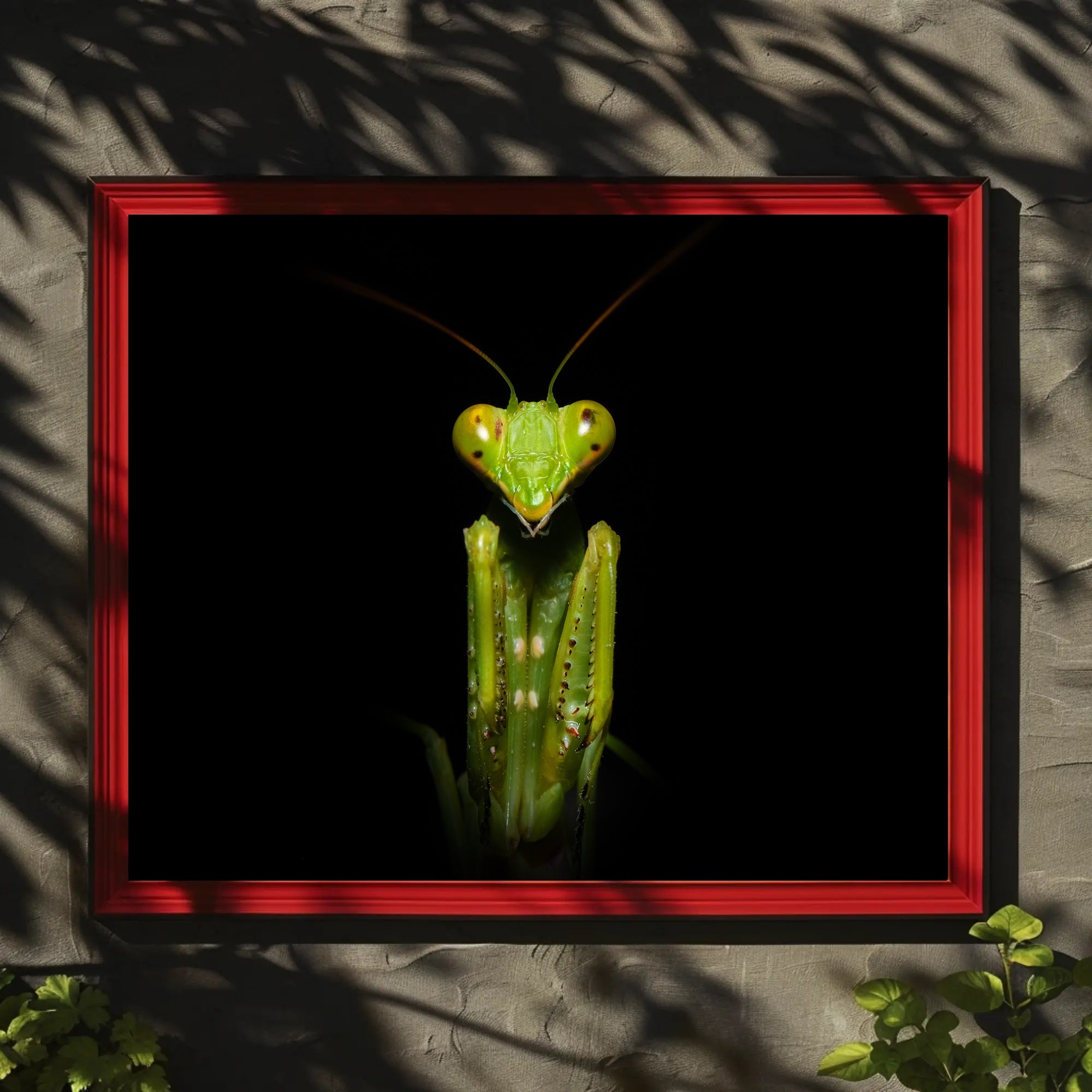 Praying Mantis Striking Green Art Display: Animal Poster PosterGoat