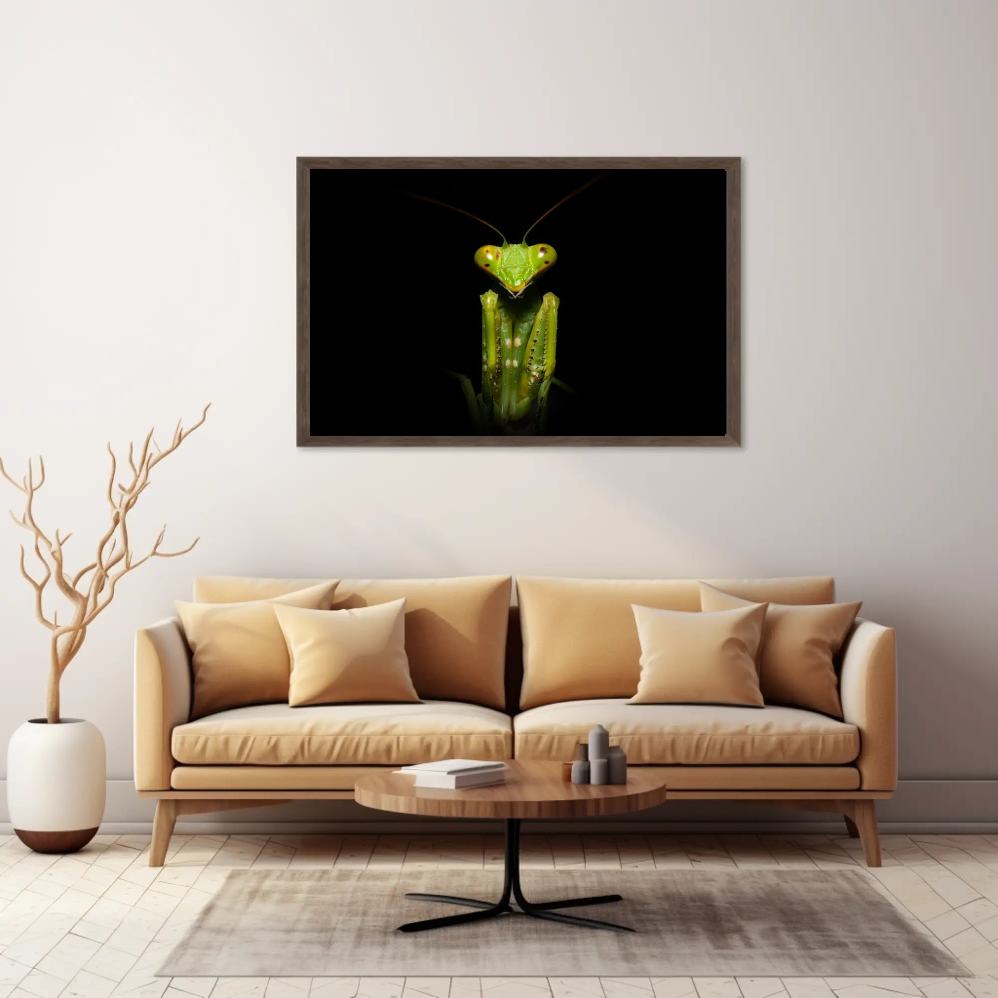 Praying Mantis Striking Green Art Display: Animal Poster PosterGoat