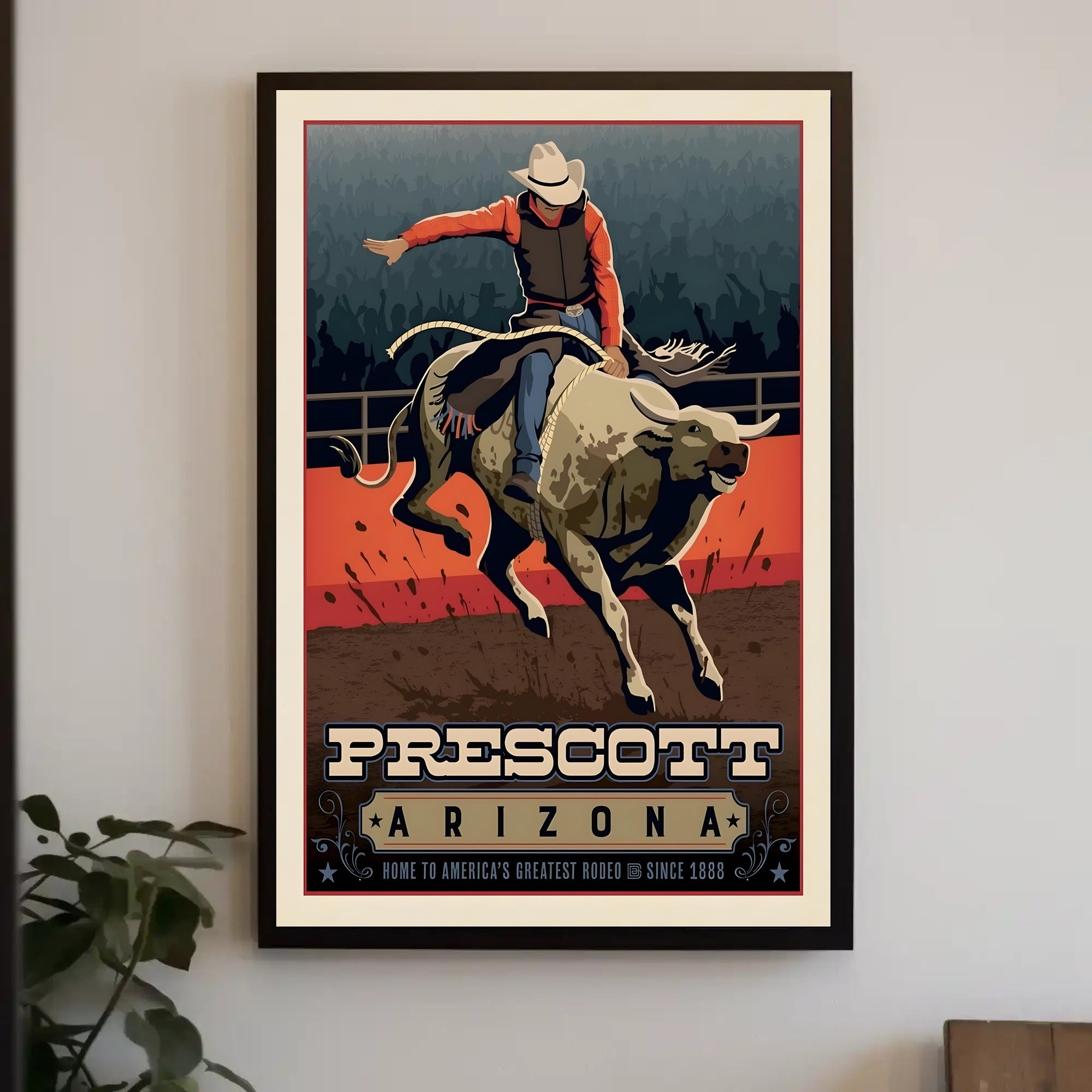 Prescott Rodeo Lifestyle Vintage Art Sports Poster PosterGoat