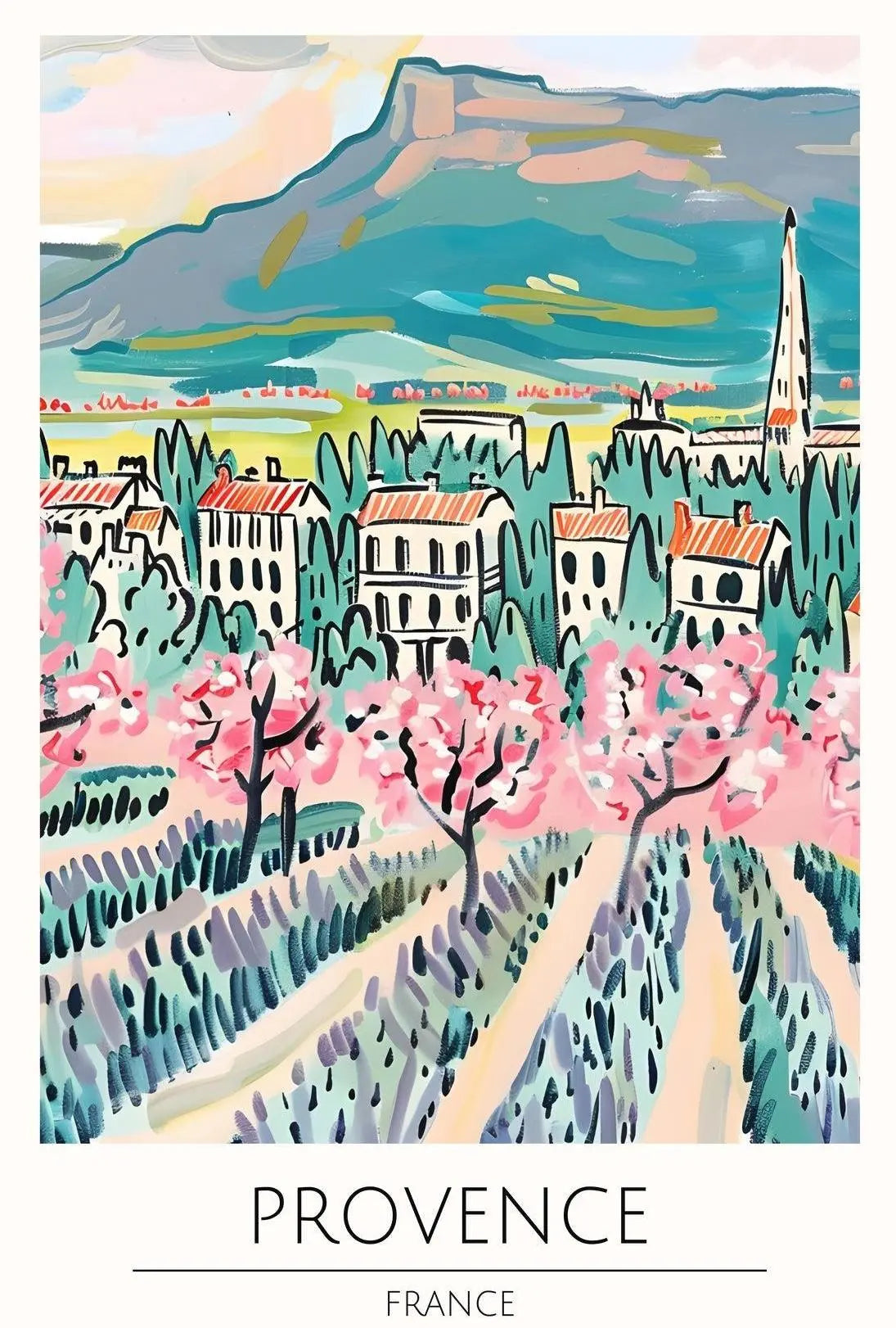 Provence Blossoms: Artistic Impressionism Travel Poster PosterGoat