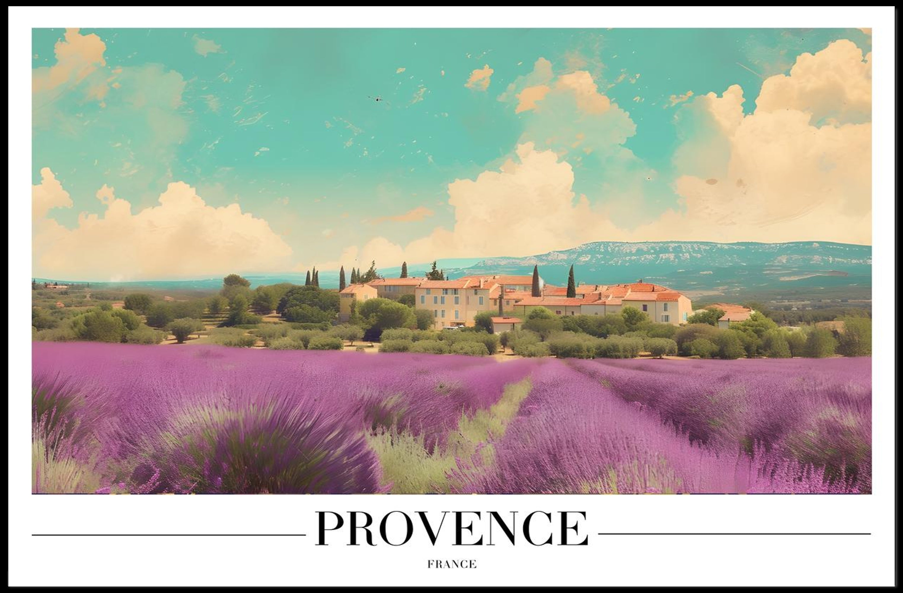 Provence Lavender Fields Travel Poster PosterGoat