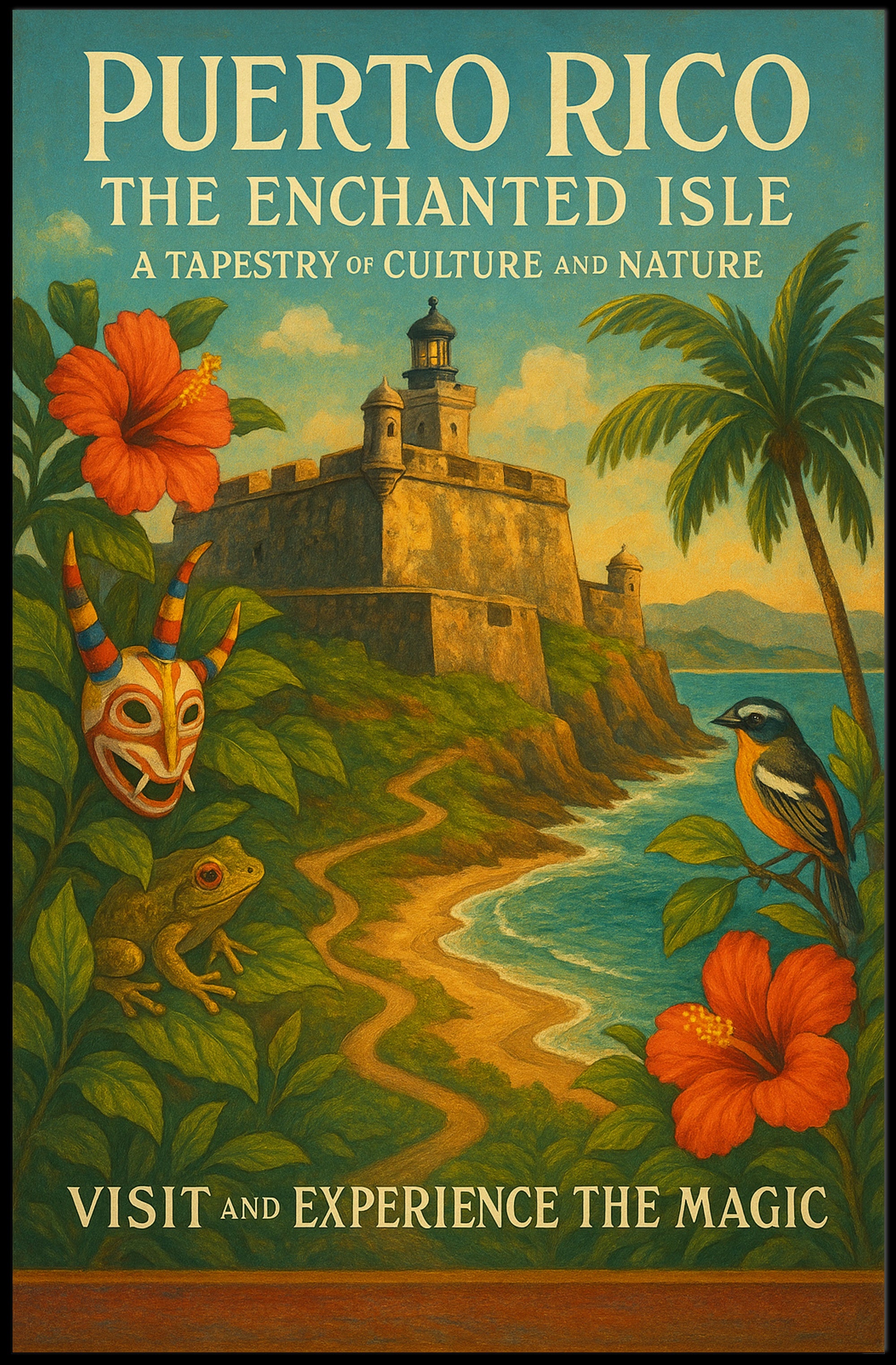 Puerto Rico Enchanted Isle Wall Art Print PosterGoat