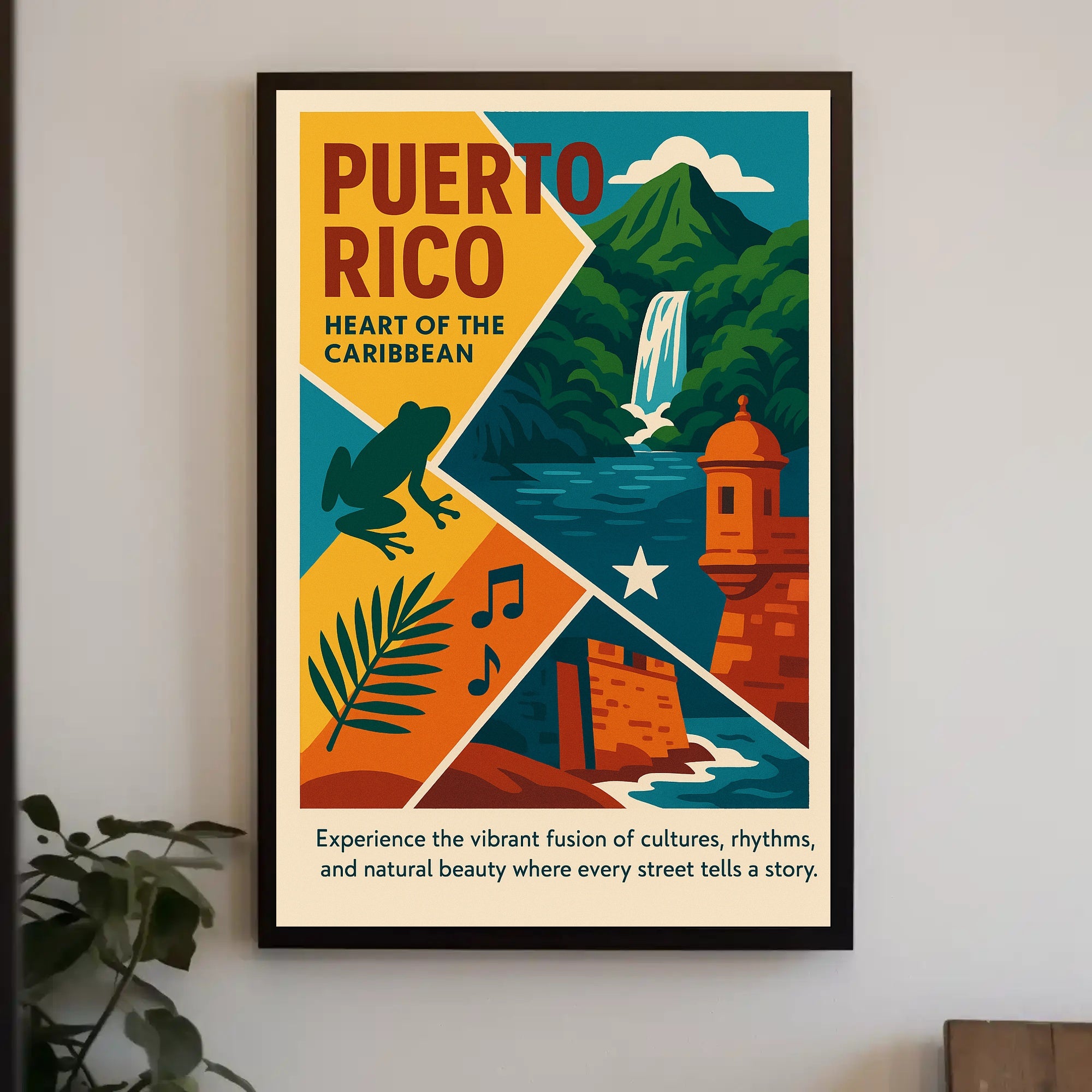 Puerto Rico Heart of the Caribbean Poster PosterGoat