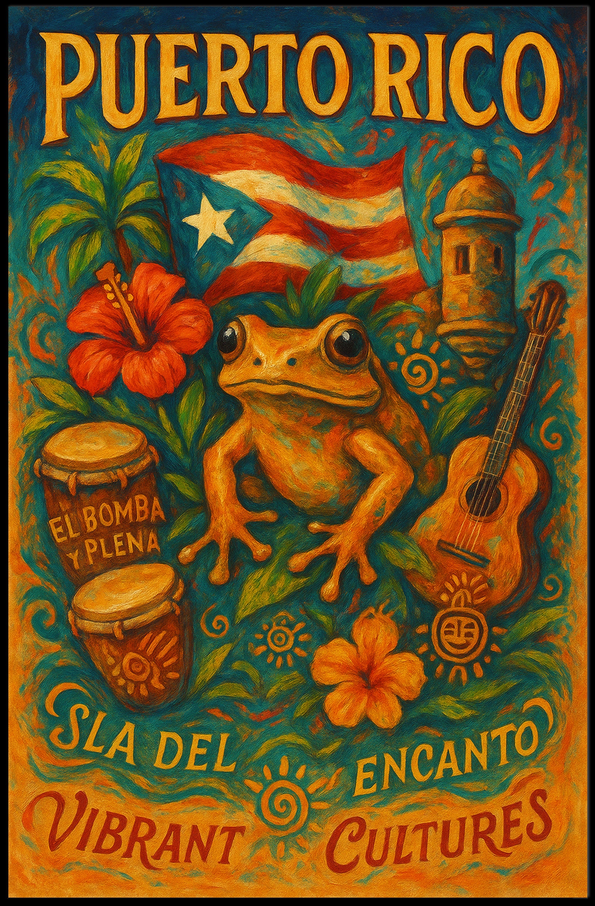 Puerto Rico Isla del Encanto Poster PosterGoat