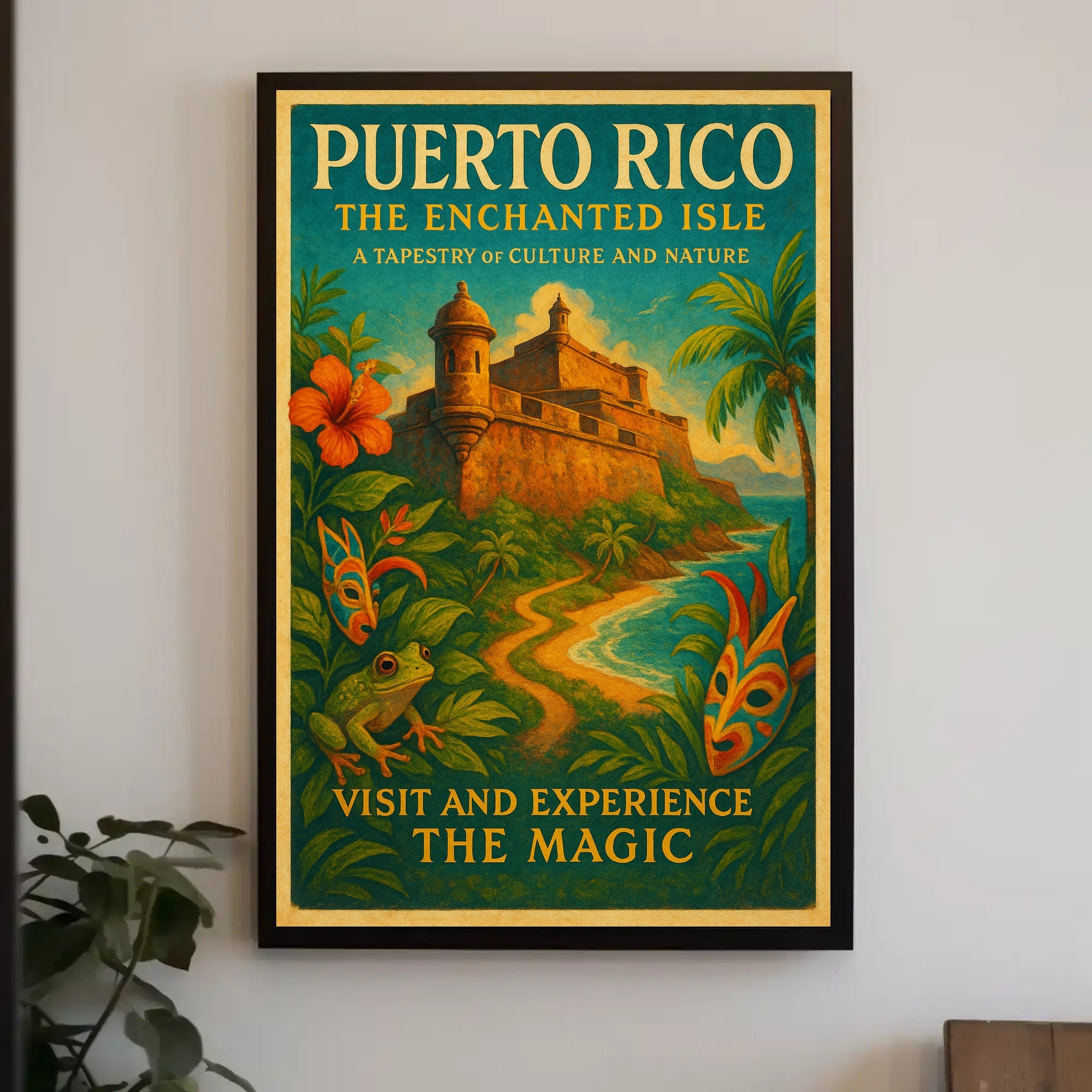 Puerto Rico The Enchanted Isle Poster Art PosterGoat