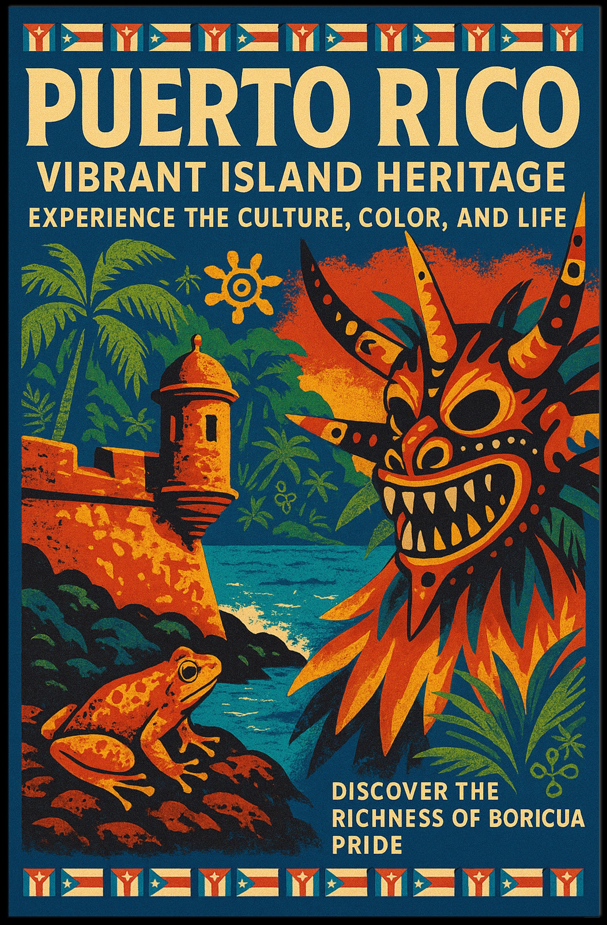 Puerto Rico Vibrant Island Heritage Poster PosterGoat