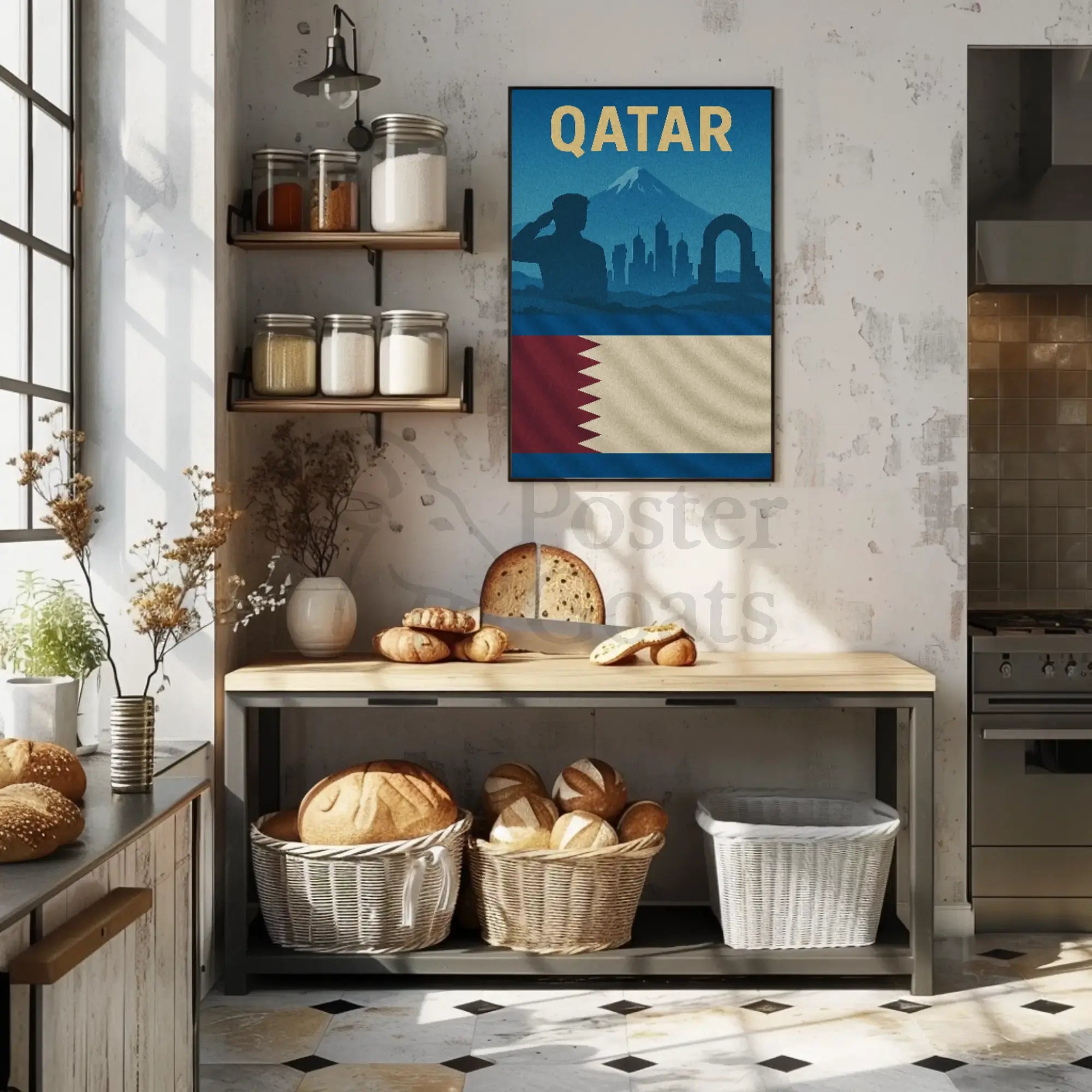 Qatari Pride Architectural Salute Cultural Heritage Poster PosterGoat