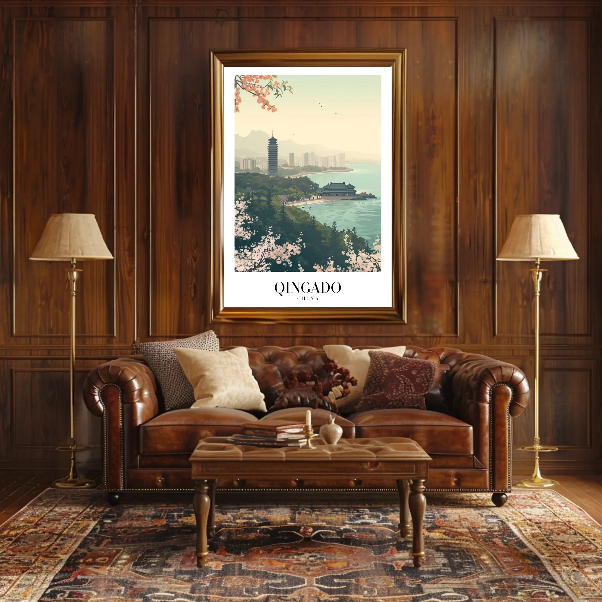Qingdao Coastal Tranquility: Urban and Nature Travel Poster PosterGoat