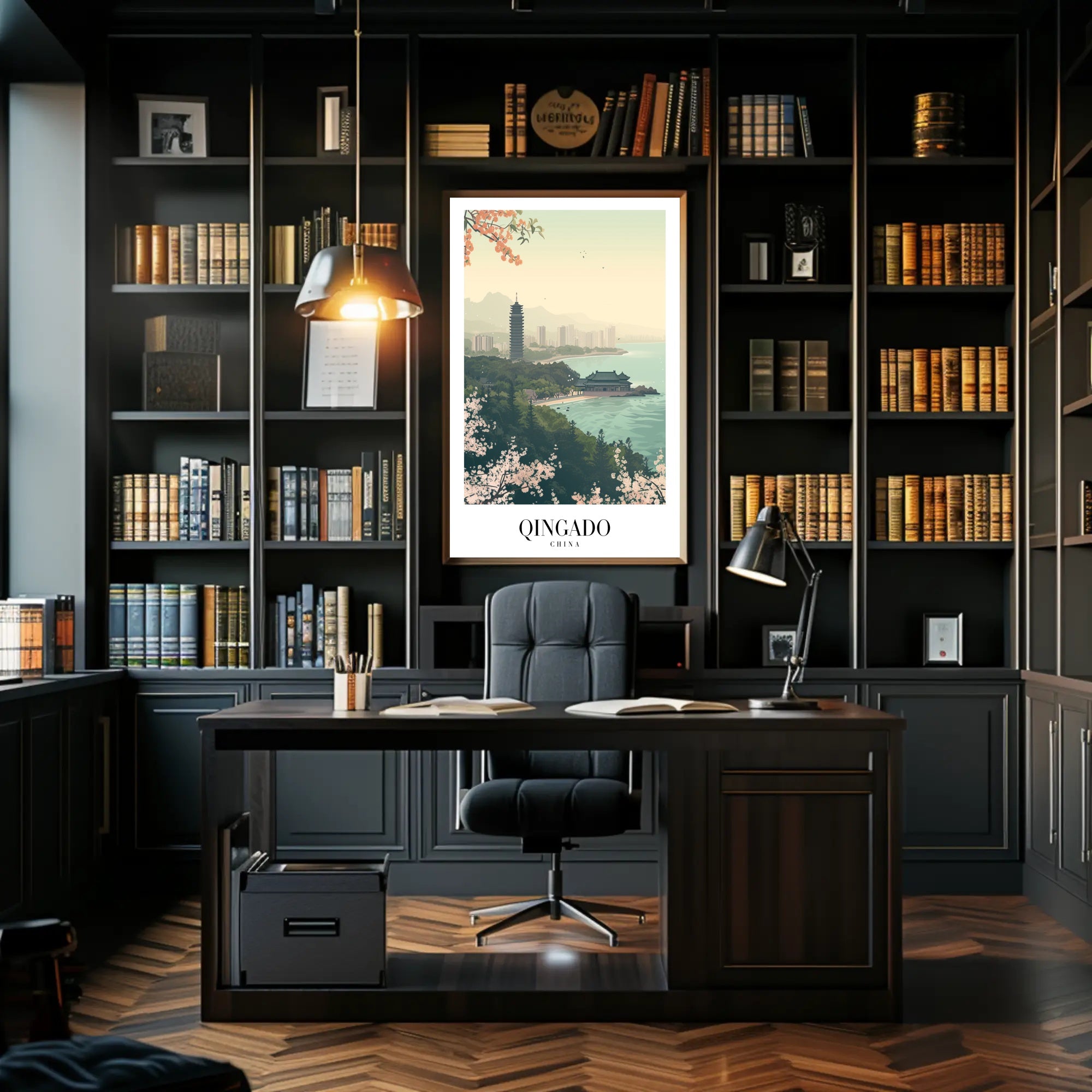 Qingdao Coastal Tranquility: Urban and Nature Travel Poster PosterGoat