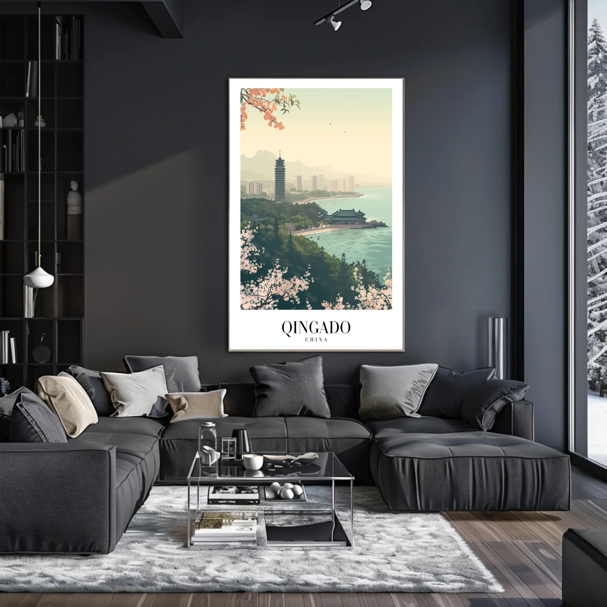 Qingdao Coastal Tranquility: Urban and Nature Travel Poster PosterGoat