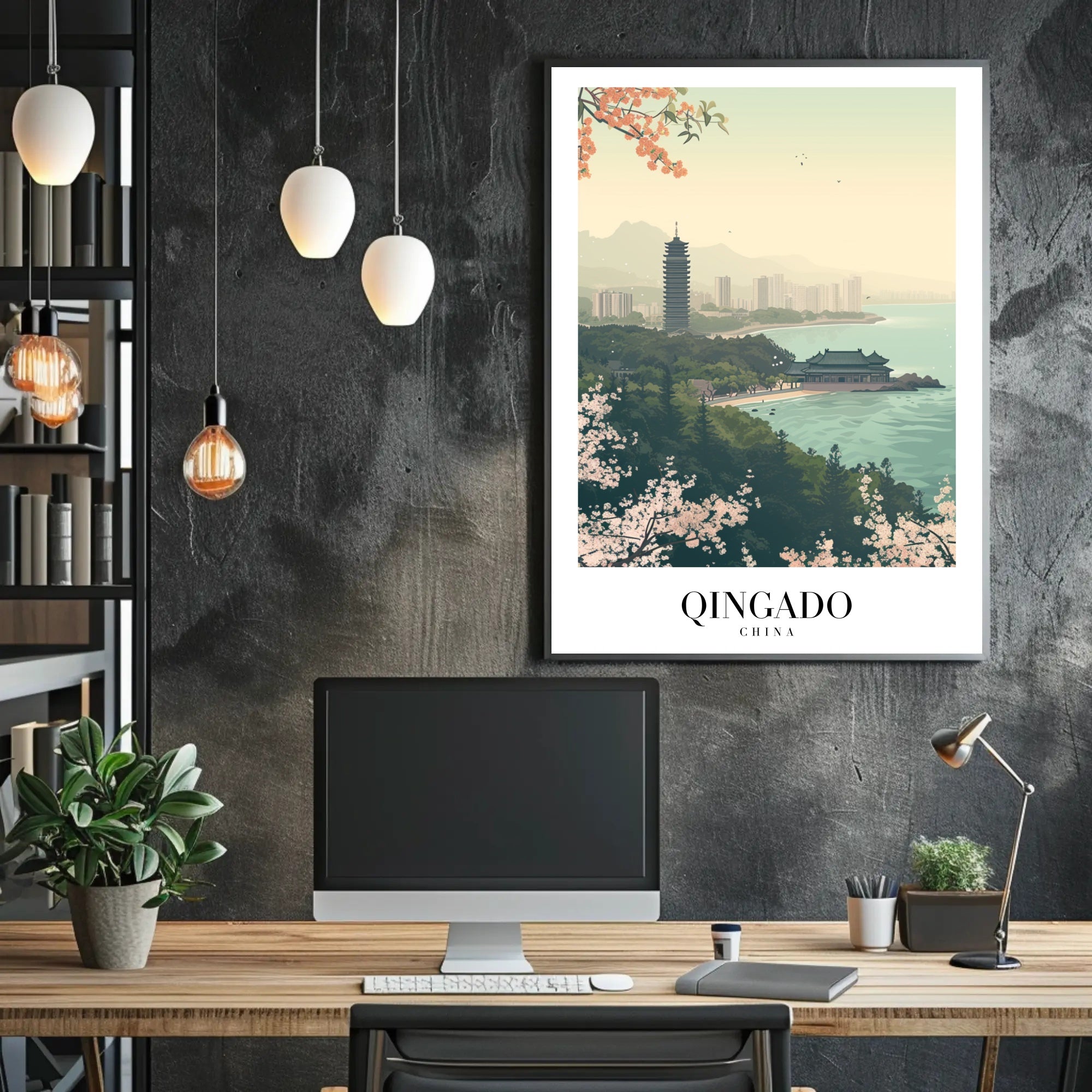 Qingdao Coastal Tranquility: Urban and Nature Travel Poster PosterGoat