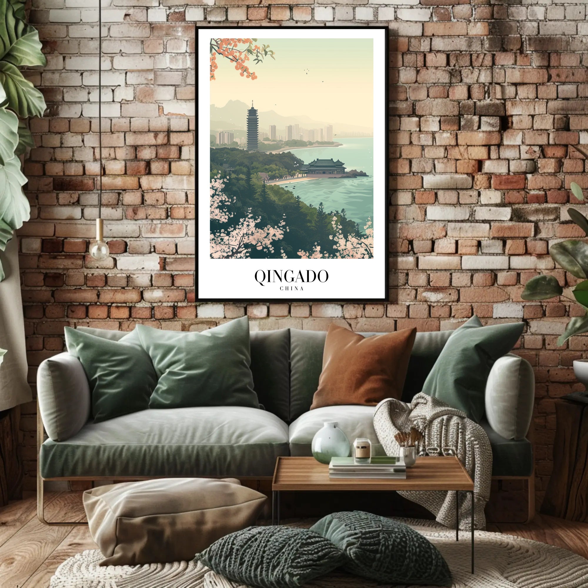 Qingdao Coastal Tranquility: Urban and Nature Travel Poster PosterGoat