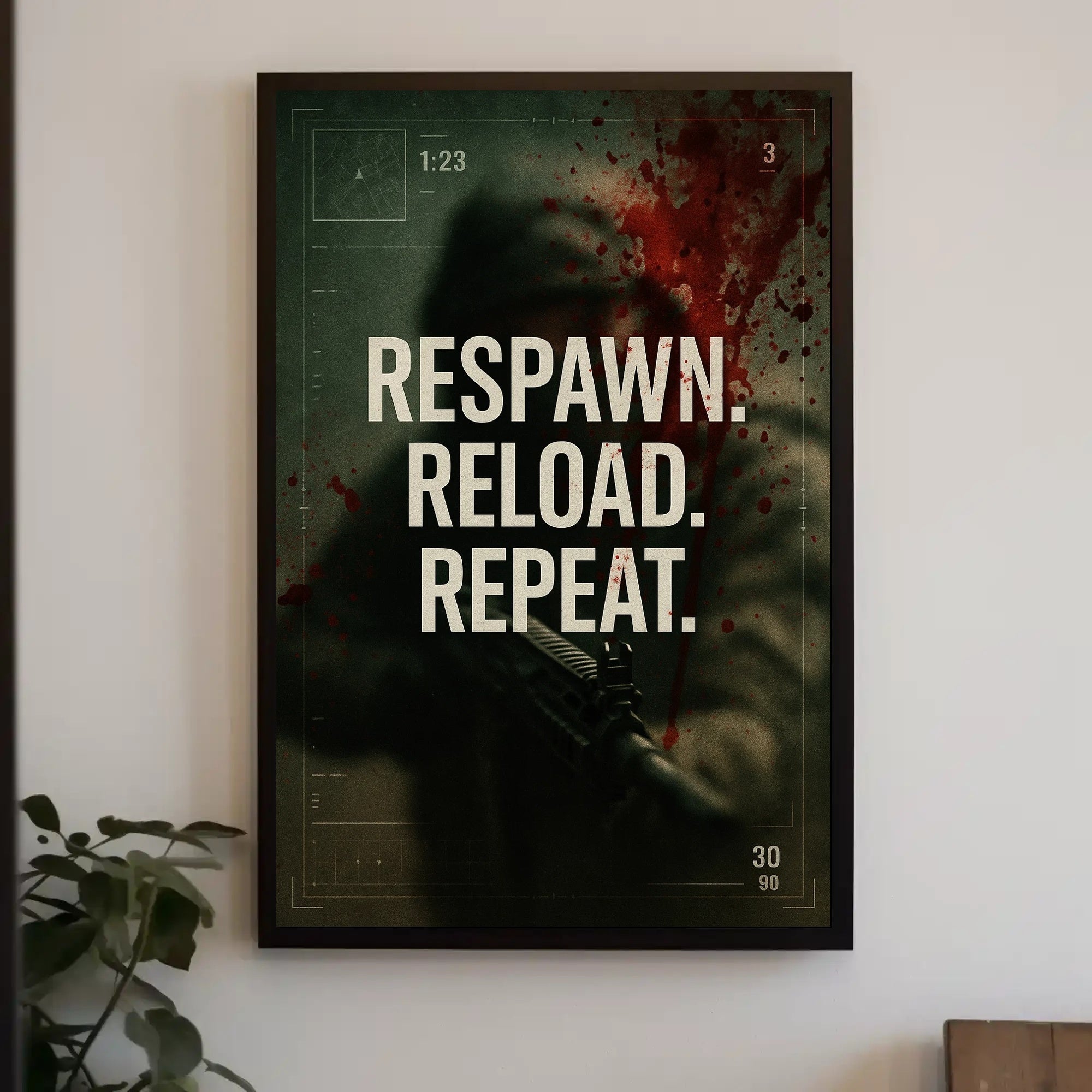 RESPAWN. RELOAD. REPEAT. Military Recruitment Poster PosterGoat