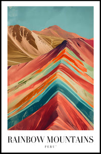 Rainbow Mountains Vibrant Colors Poster Travel Poster PosterGoat