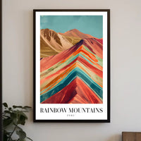 Rainbow Mountains Vibrant Colors Poster Travel Poster PosterGoat