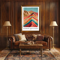 Rainbow Mountains Vibrant Colors Poster Travel Poster PosterGoat