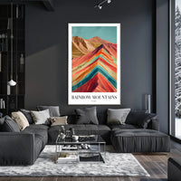 Rainbow Mountains Vibrant Colors Poster Travel Poster PosterGoat