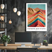 Rainbow Mountains Vibrant Colors Poster Travel Poster PosterGoat