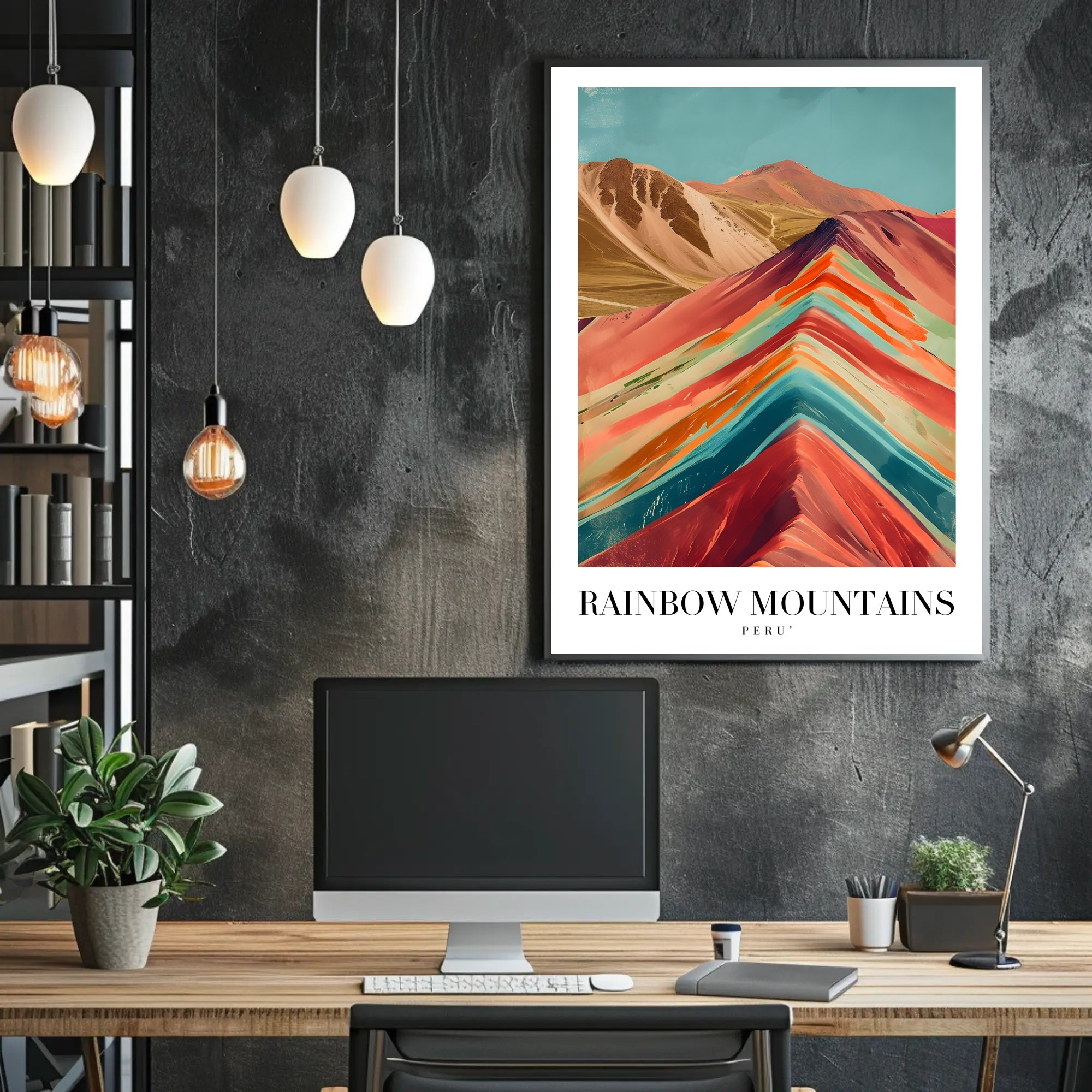 Rainbow Mountains Vibrant Colors Poster Travel Poster PosterGoat