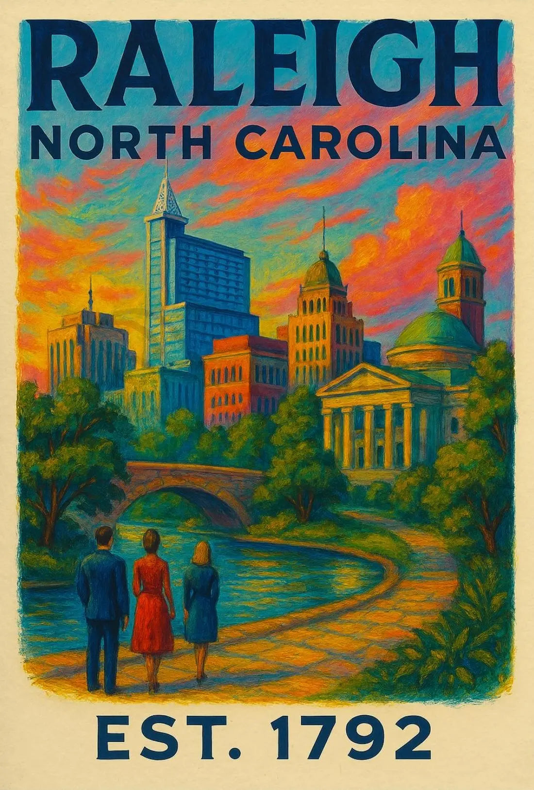 Raleigh Vintage Travel Poster PosterGoat