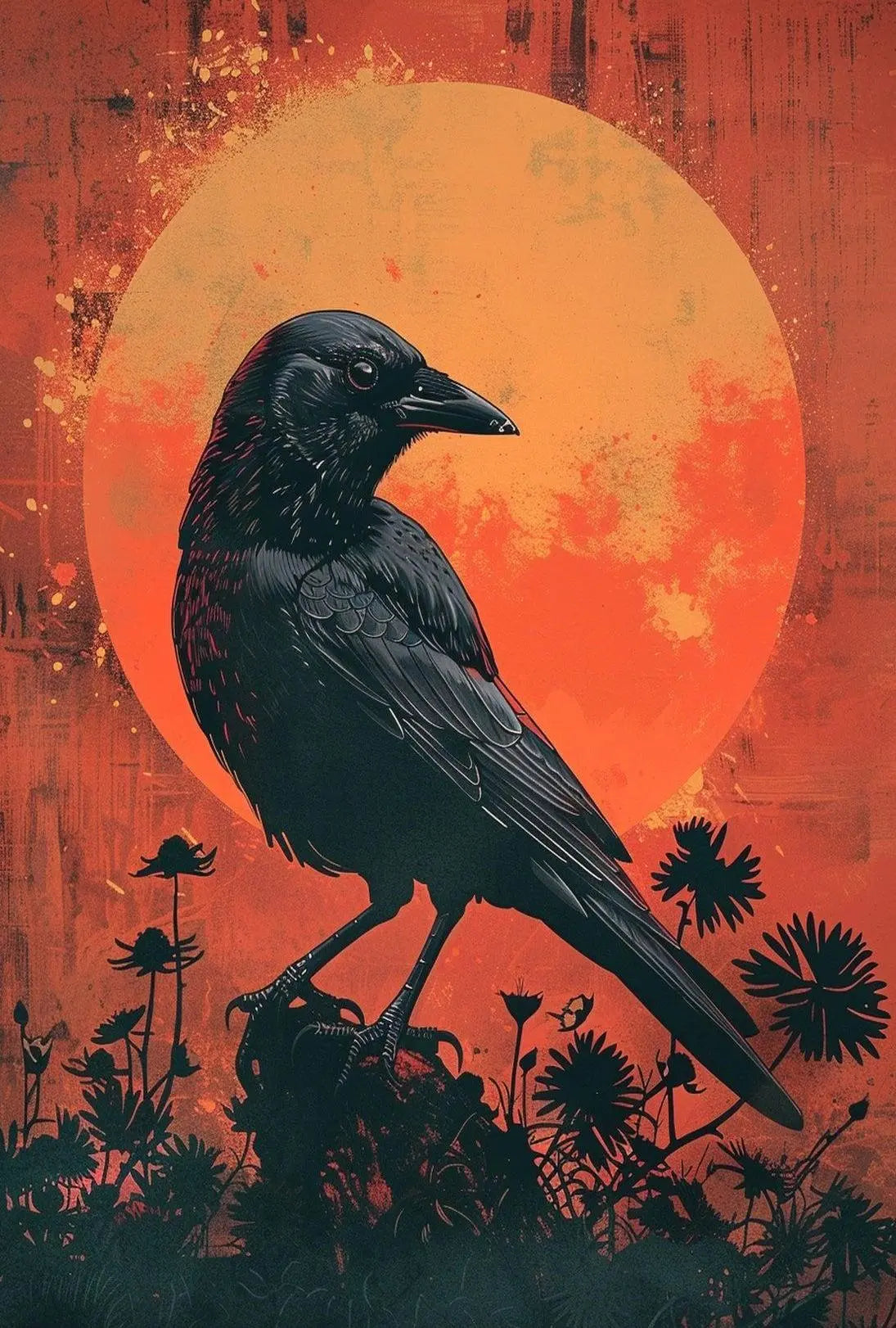 Raven and Sun Artistic Masterpiece Animal Poster PosterGoat