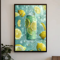 Refreshing Citrus Beverage Can: Artistic, Surrealism, Pop Culture Poster PosterGoat